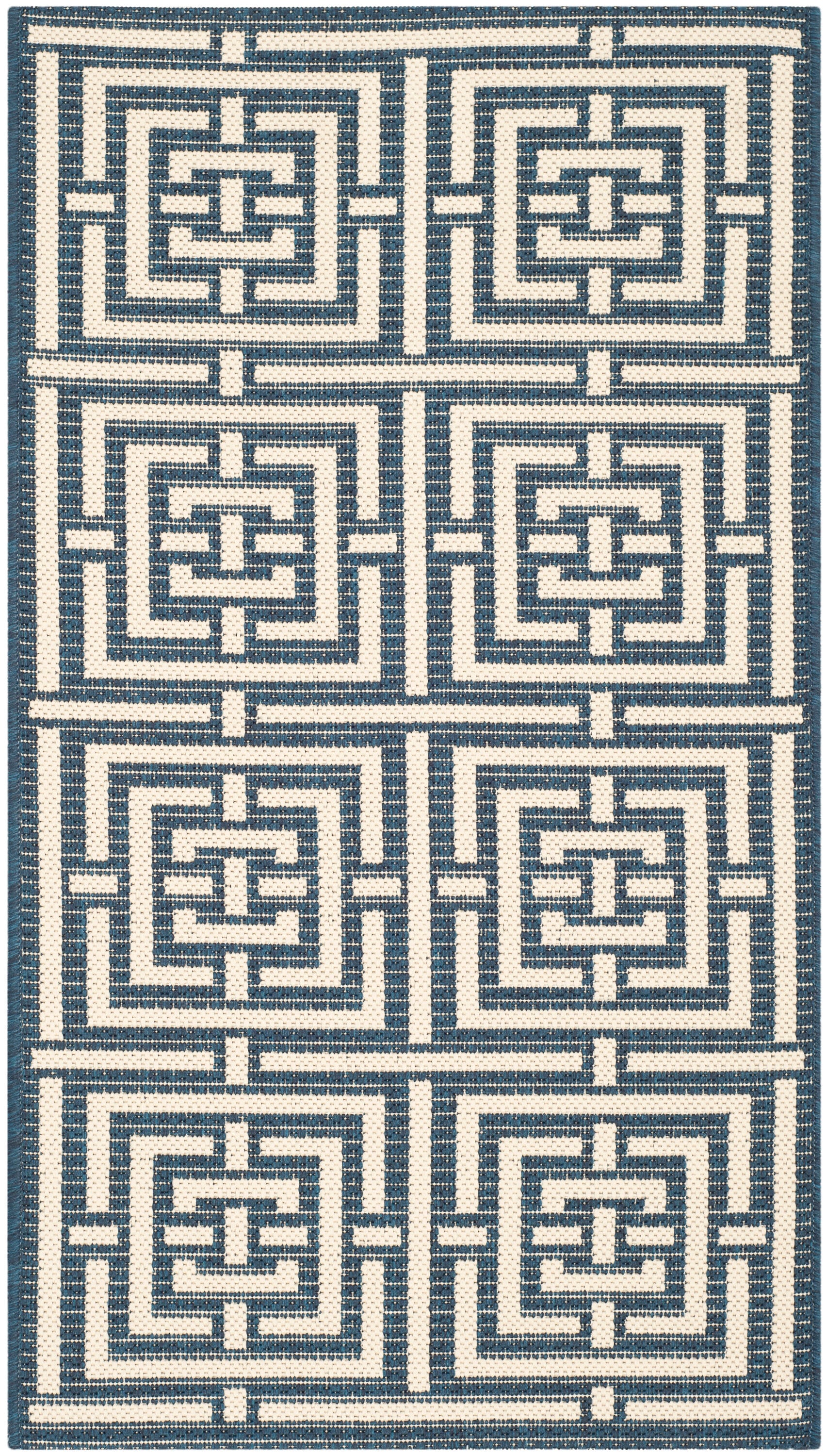 Courtyard 6937 Navy Beige 2in-7ft x 5in Rug
