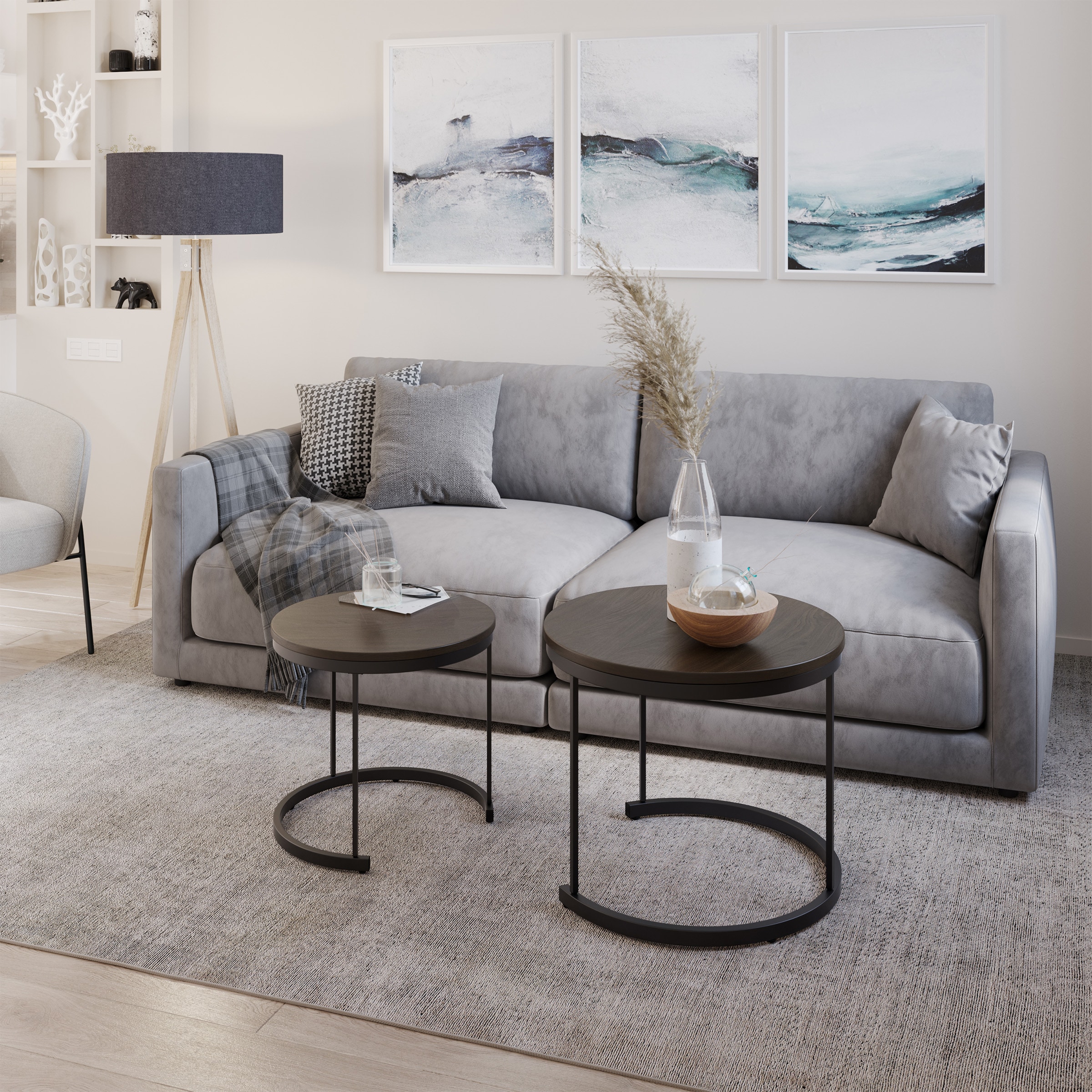 Lavish Home 80-COFF-RDNEST-WAL Coffee-Tables - View #3
