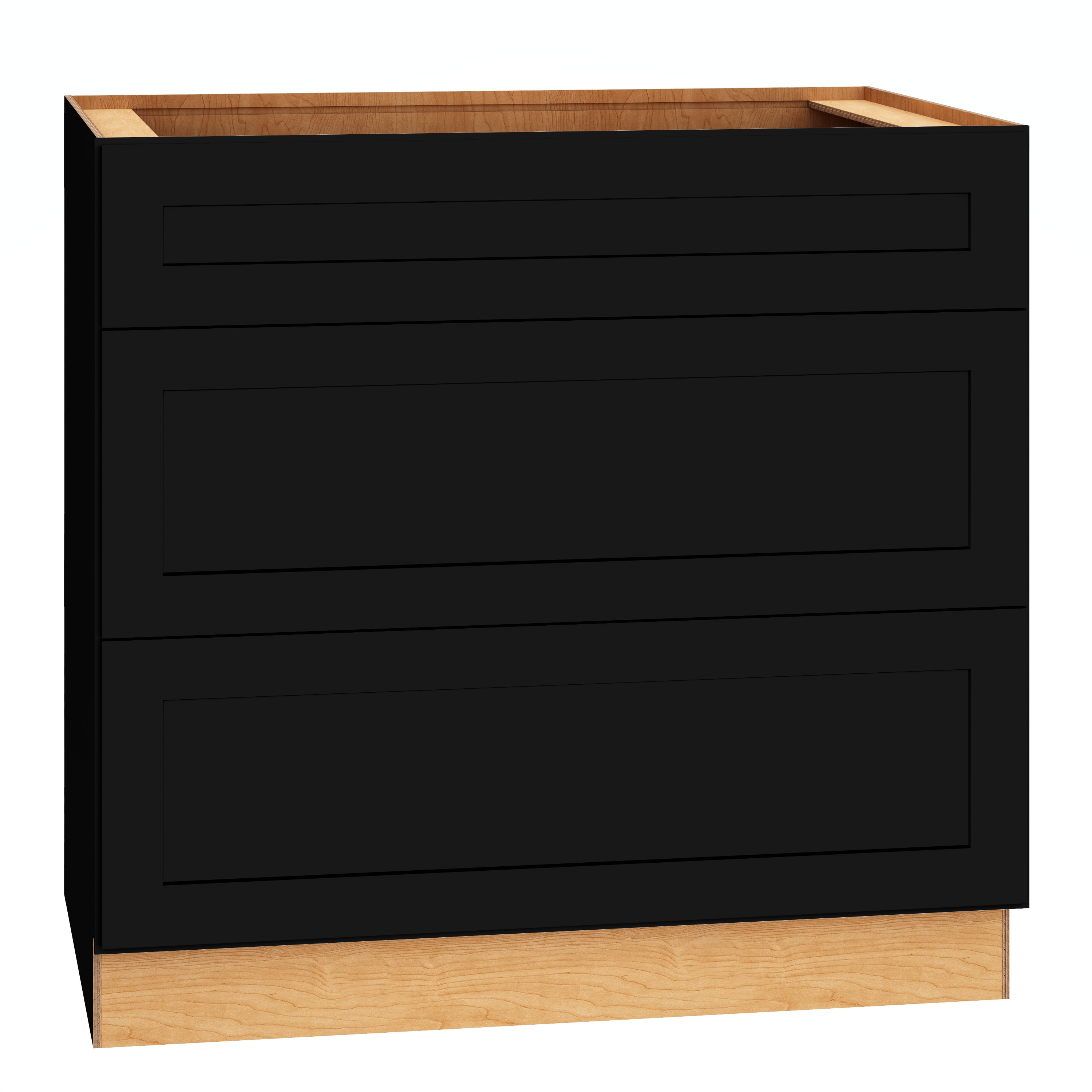Diamond Express 61I-3DB36 Jamestown 36-in W x 34.5-in H x 24-in D Black 3 -Drawers Drawer Base Fully assembled Plywood Cabinet (Recessed Panel Shaker)