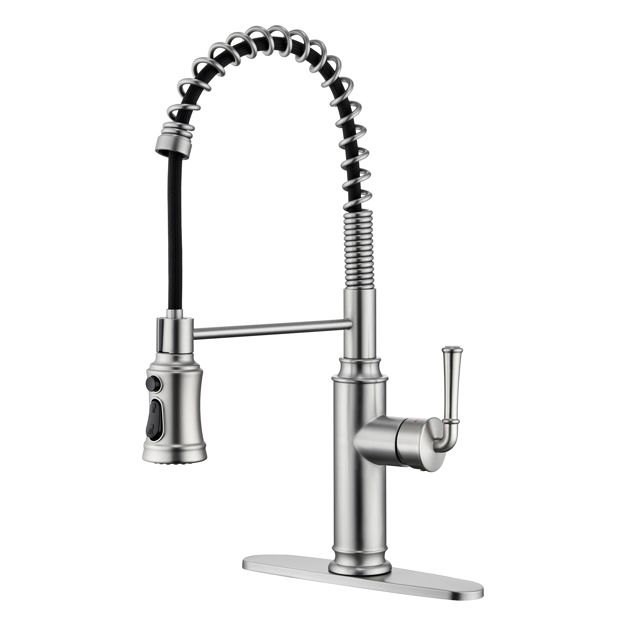 CASAINC CA-WH1050 Kitchen Faucet with Pull Down Sprayer Brushed Nickel Single Handle Deck-mount Pull-down Kitchen Faucet with Sprayer ( Deck Plate Included )