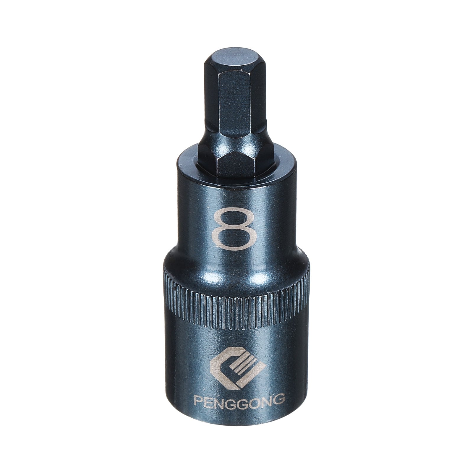 Harfington 1/2 Inch Drive Impact Hex Bit Socket H8 (8mm) Metric 2.2 Inch Length S2 Steel 6-Point Sockets for Power Drill Drivers Adapter Blue