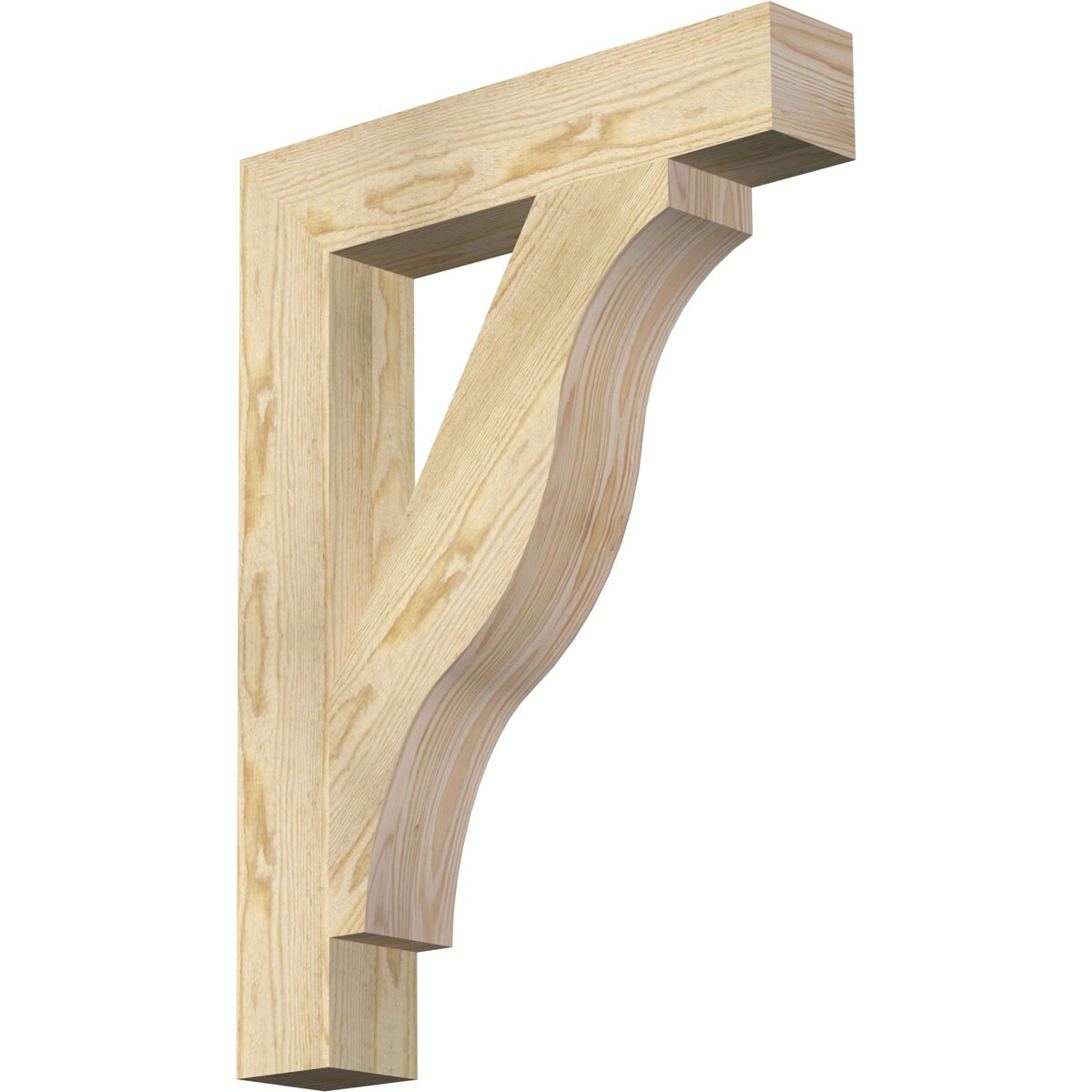 Ekena Millwork BKT04X22X30FST05RDF Funston Block Rough Sawn 4-in x 22-in x 30-in Douglas fir Brown Wood Standard bracket