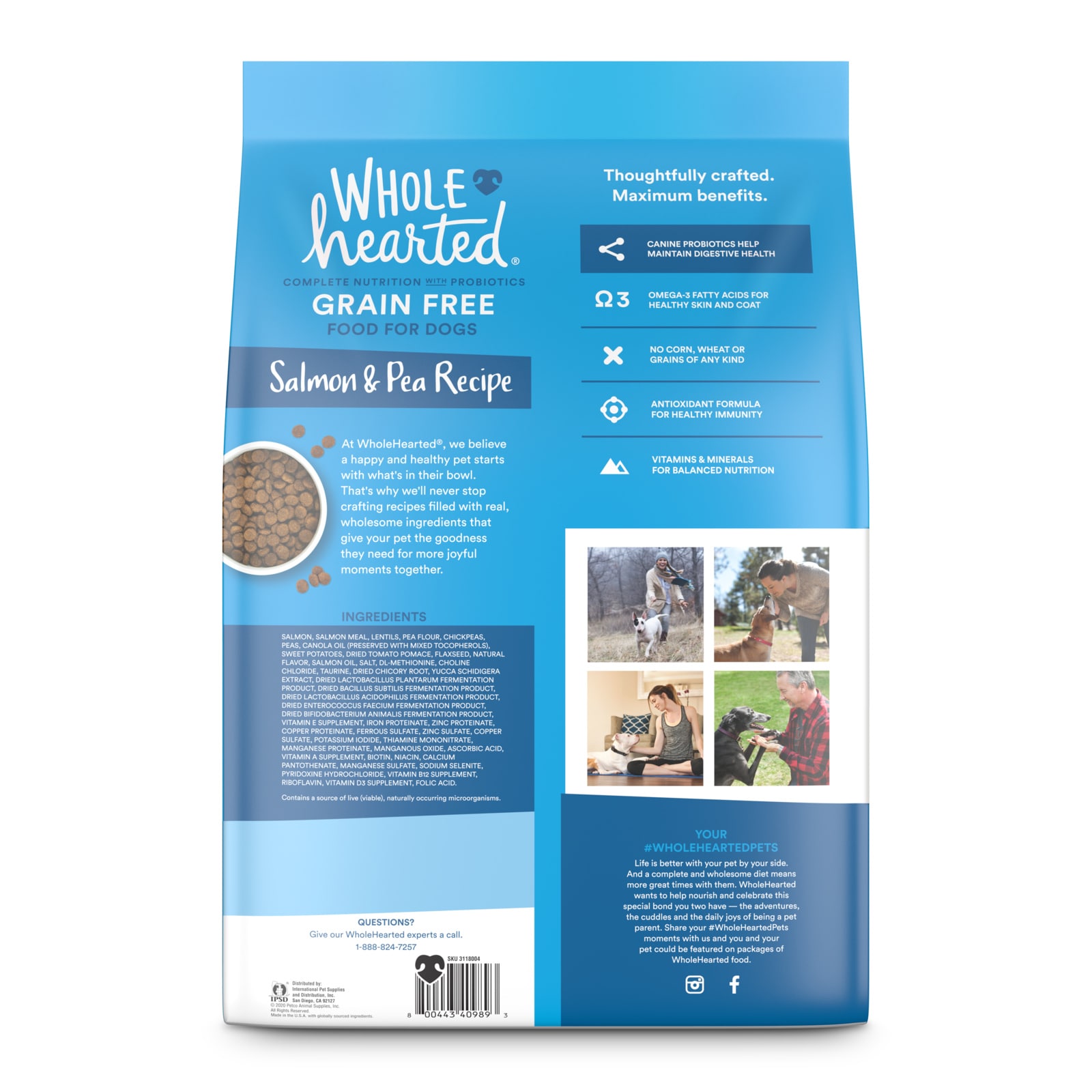 WholeHearted Grain Free Salmon and Pea Recipe Dry Dog Food 40