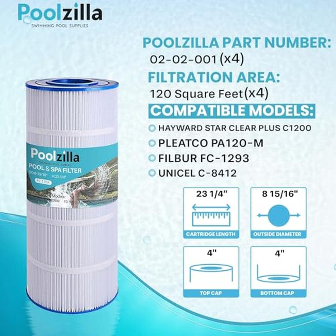 Poolzilla PZ-PLF120A-4PC Pool-Filter-Skim-Sys-Parts - View #2