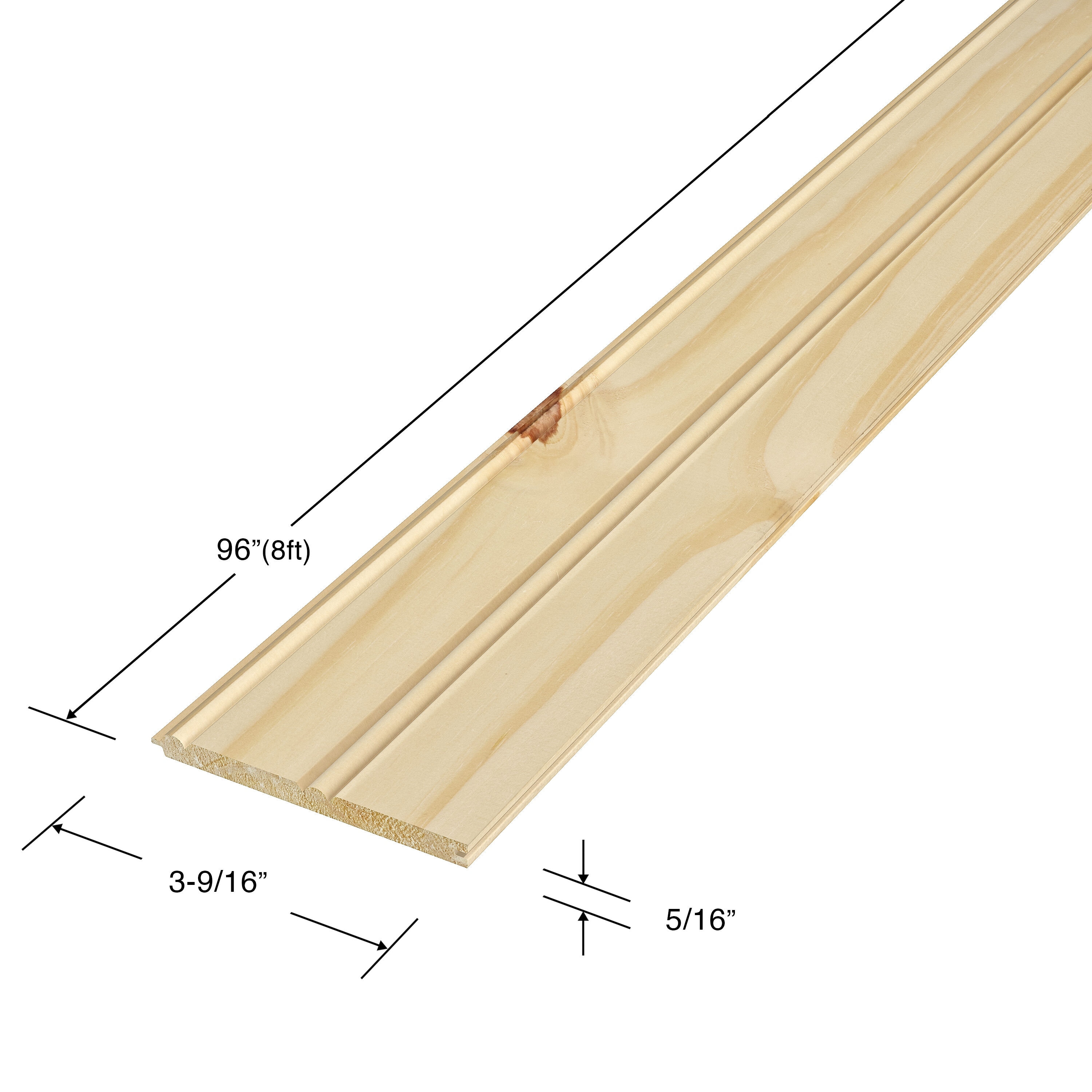 Dimensions 3.75-in x 1.98-ft Unfinished Pine Wall Plank (3.5-sq ft