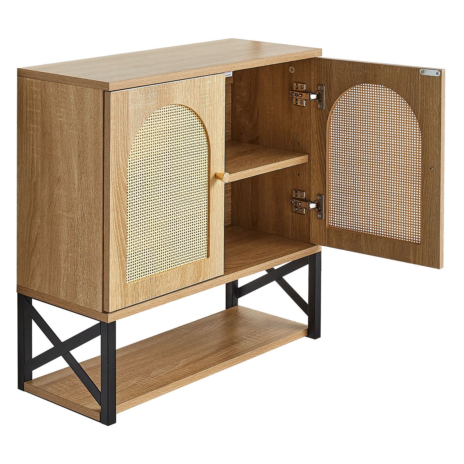 Taoi Fxio Wall Mount Over The Toilet Bathroom Storage Cabinet Hanging Medicine Cabinet with 2 Doors Adjustable Shelf Open Compartment Particleboard MDF Organizer for Bathroom Kitchen Laundry Room