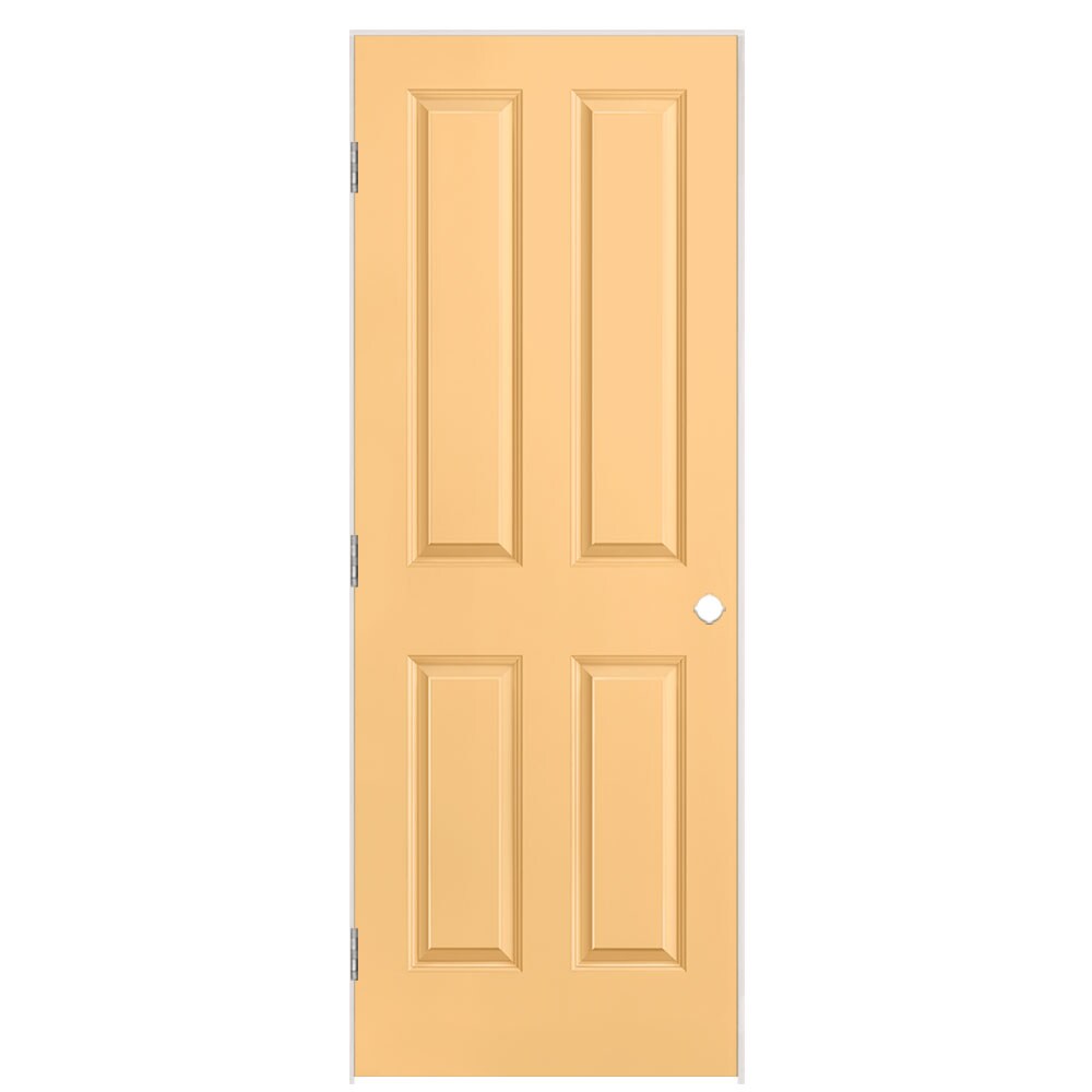 Masonite 1316347 30-in x 80-in Marigold Hollow core 4 panel square Right hand Smooth Prefinished Molded composite Flat Jamb Single Prehung Interior Door