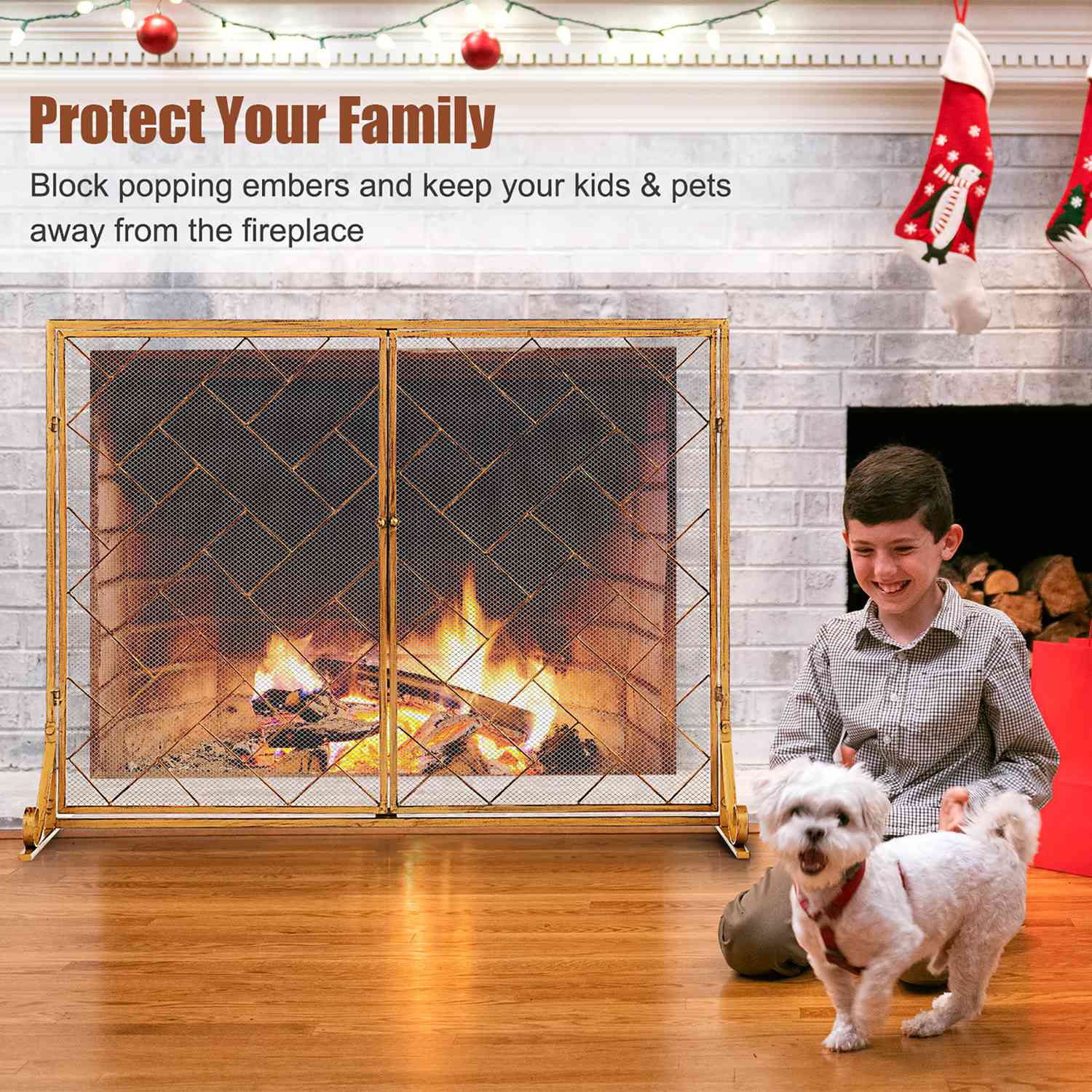 Costway CSHY002990 Fireplace-Screens - View #4
