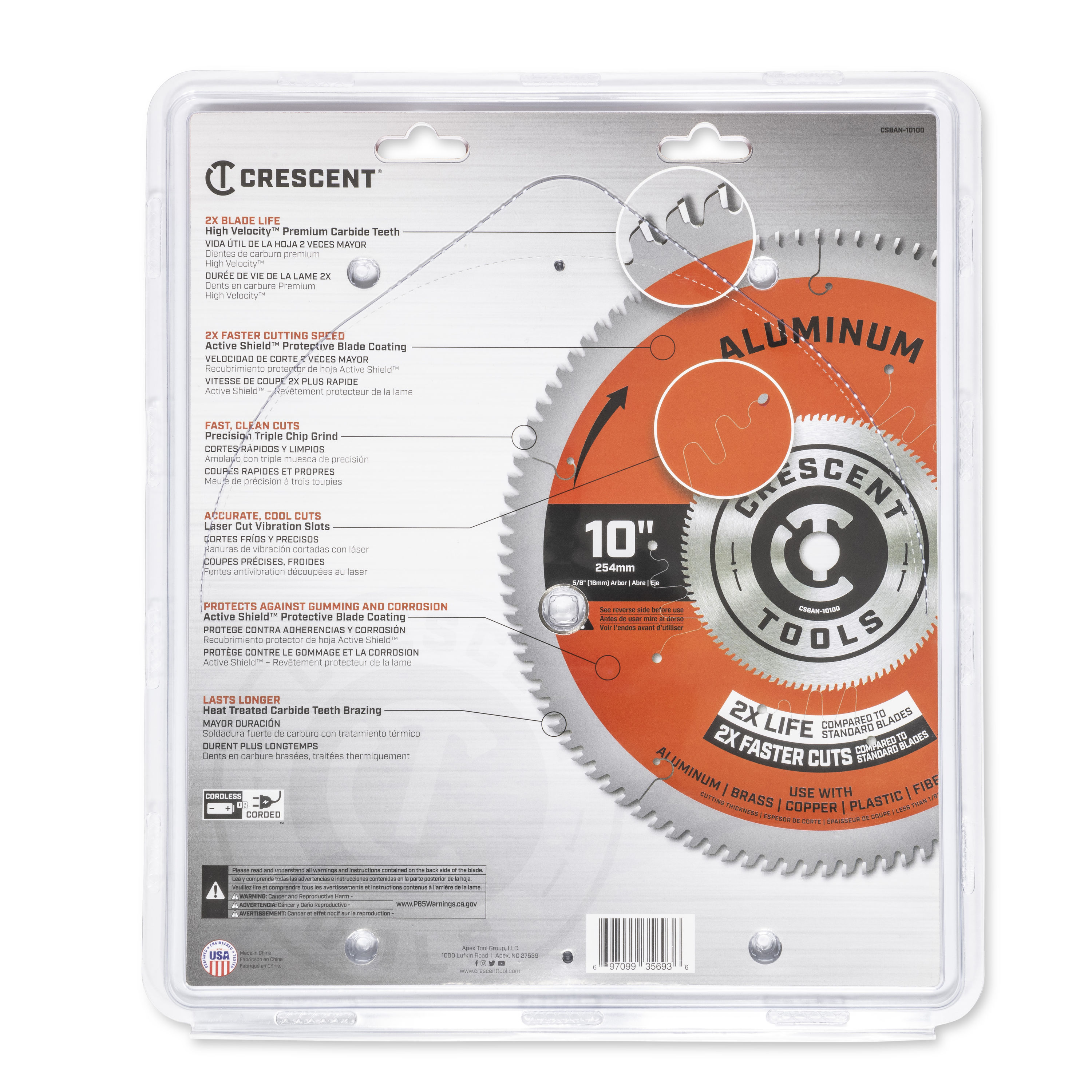 Crescent Thin Aluminum 10-in 100-Tooth Carbide Circular Saw Blade in ...