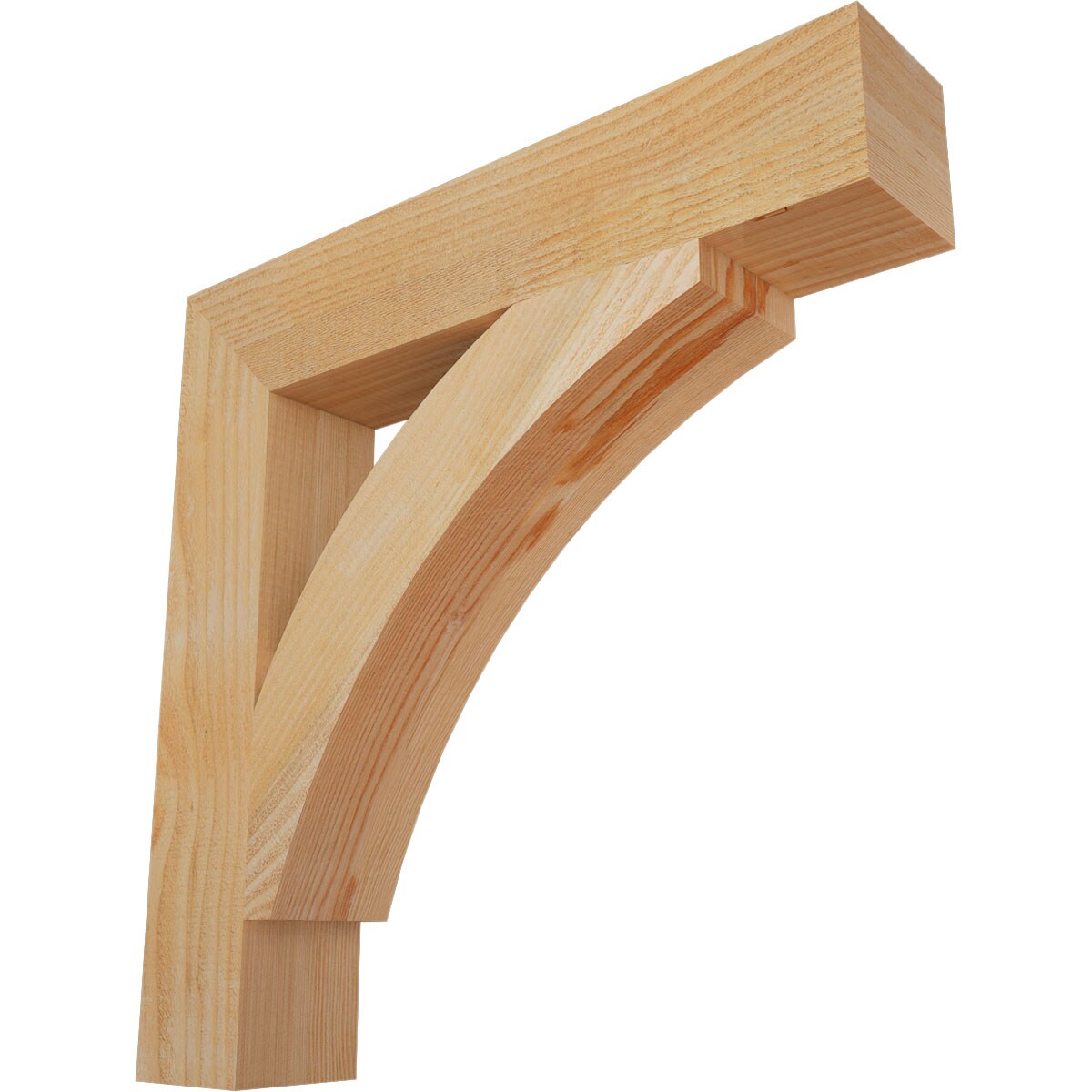 Ekena Millwork BKT04X22X22THR05RDF Thorton block rough sawn 4-in x 22-in x 22-in Douglas fir Brown Wood Standard bracket