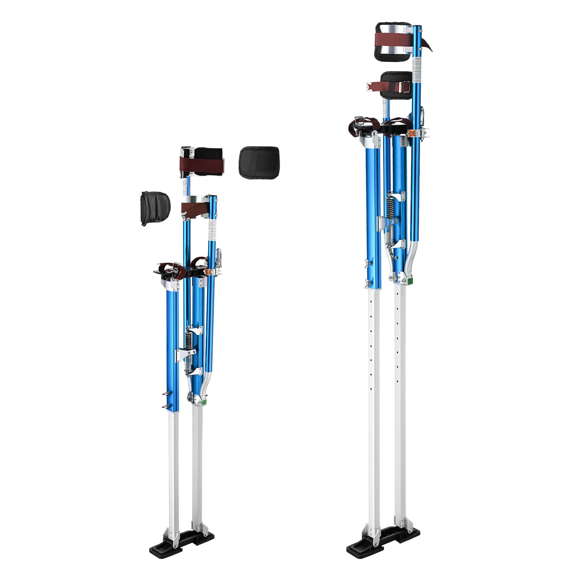 Yescom 50-64 inch Drywall Stilts Adjustable Aluminum Painting Tool Sheetrock Lift with Leg Pads Protection for Painter Taping Cleaning Blue YES0486 #08STI004-5064-03-LO