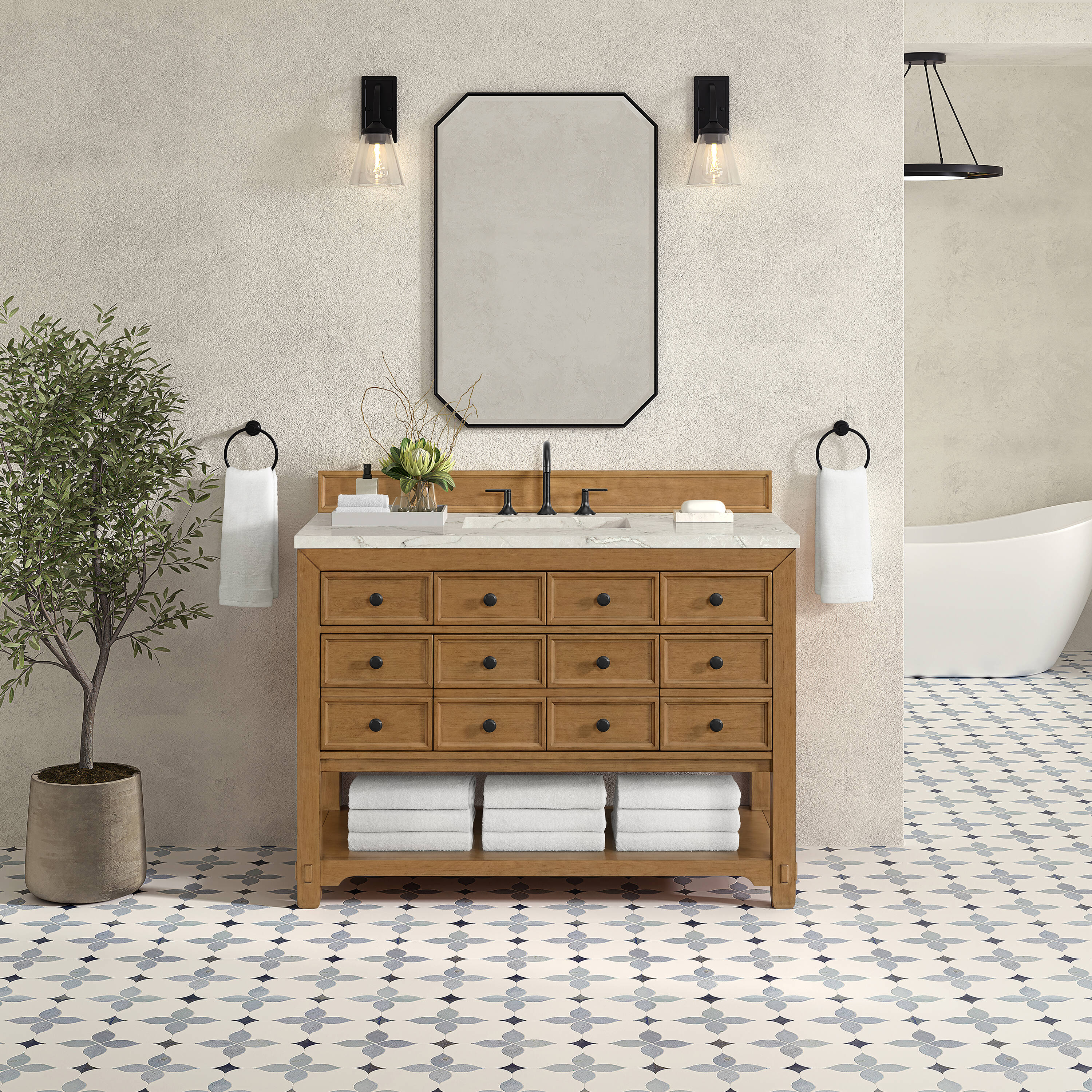 James Martin Vanities 505-V48-AMB-3VSL Bath-Vanity-Combo - View #2