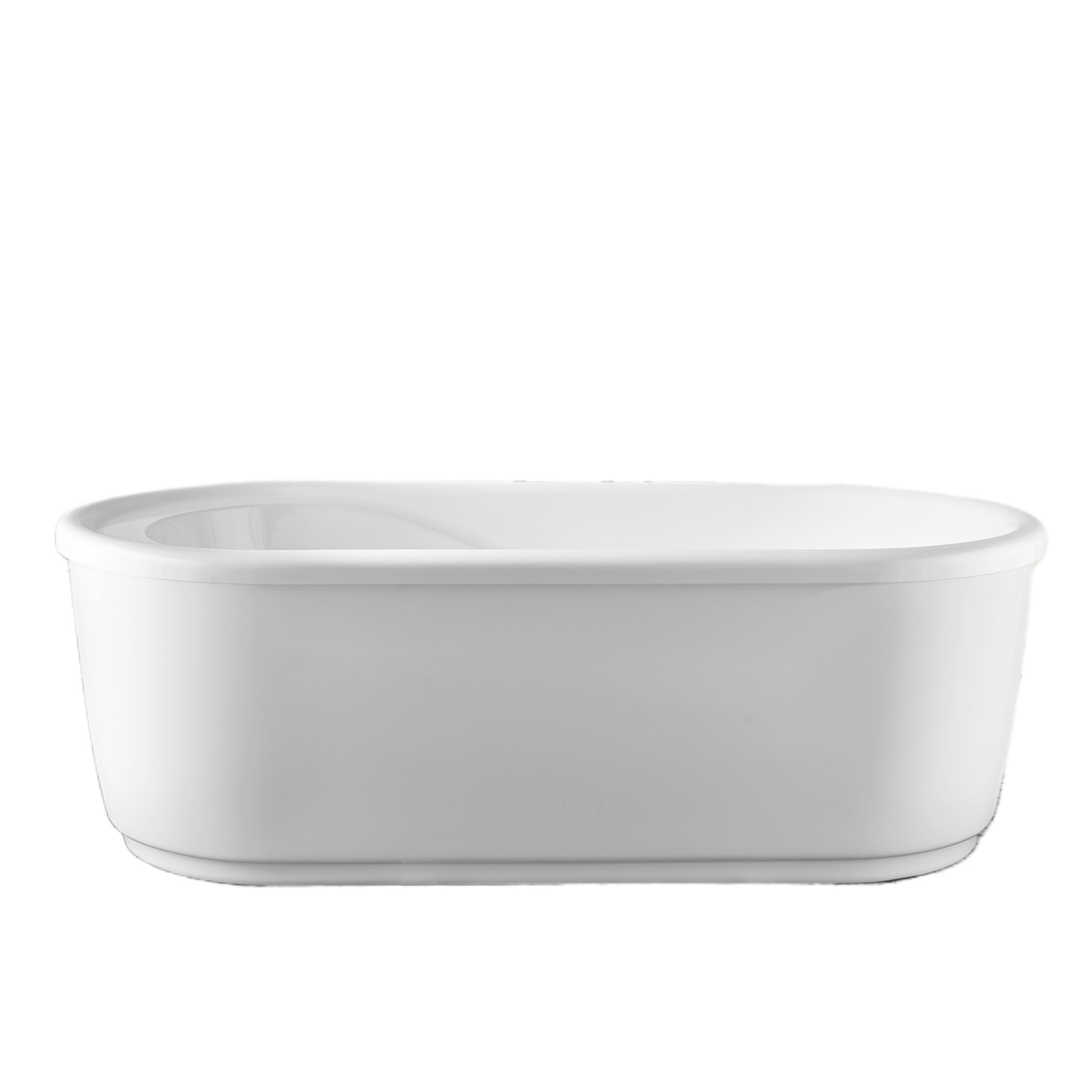 59-Inch White Acrylic Freestanding Soaking Bathtub