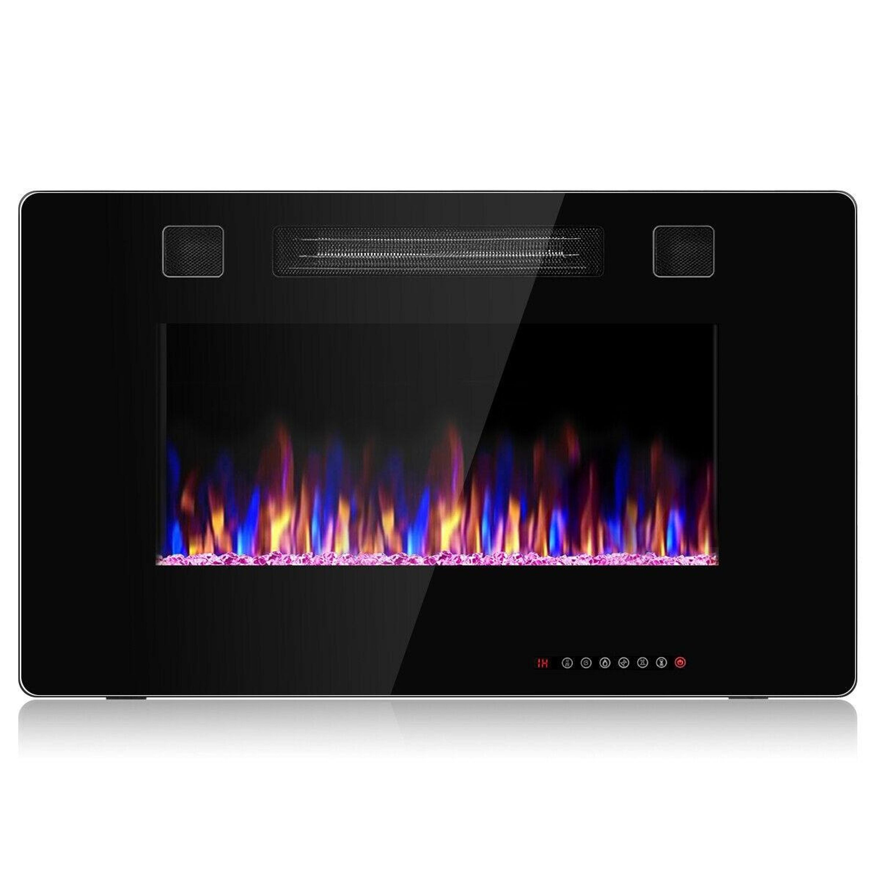 BABOOM BOM-24702-CO 30-Inches W Black Wall mount Fan-forced Wall-mount Electric Fireplace with Remote Control Included
