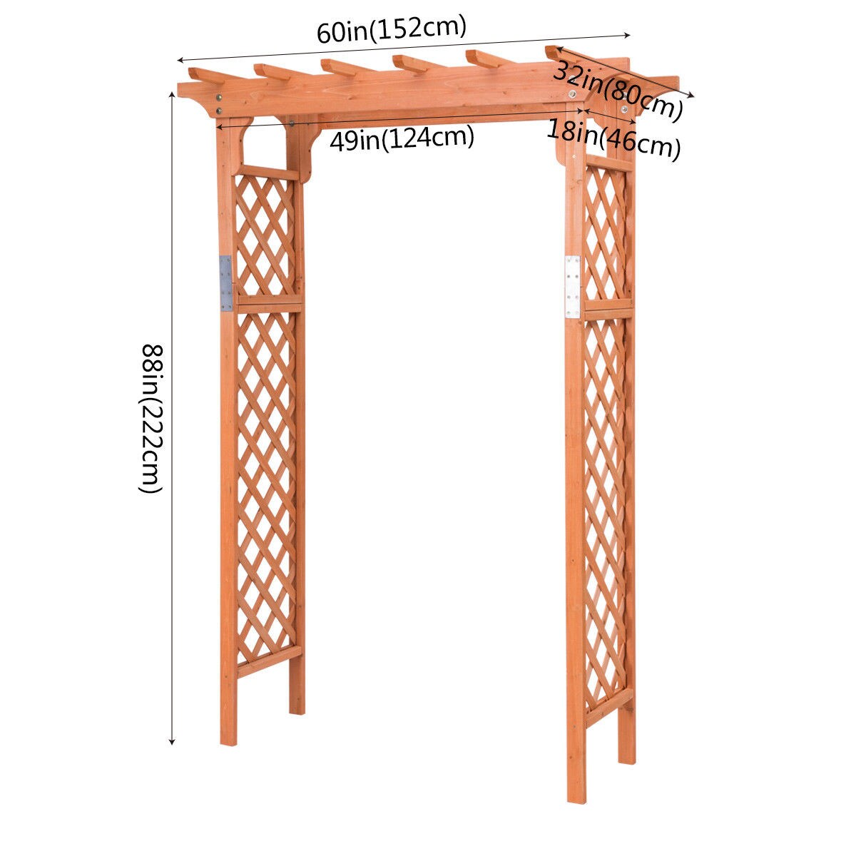 Clihome 2.7-ft W x 7.3-ft H Fir Wood Garden Arbor in the Garden Arbors ...