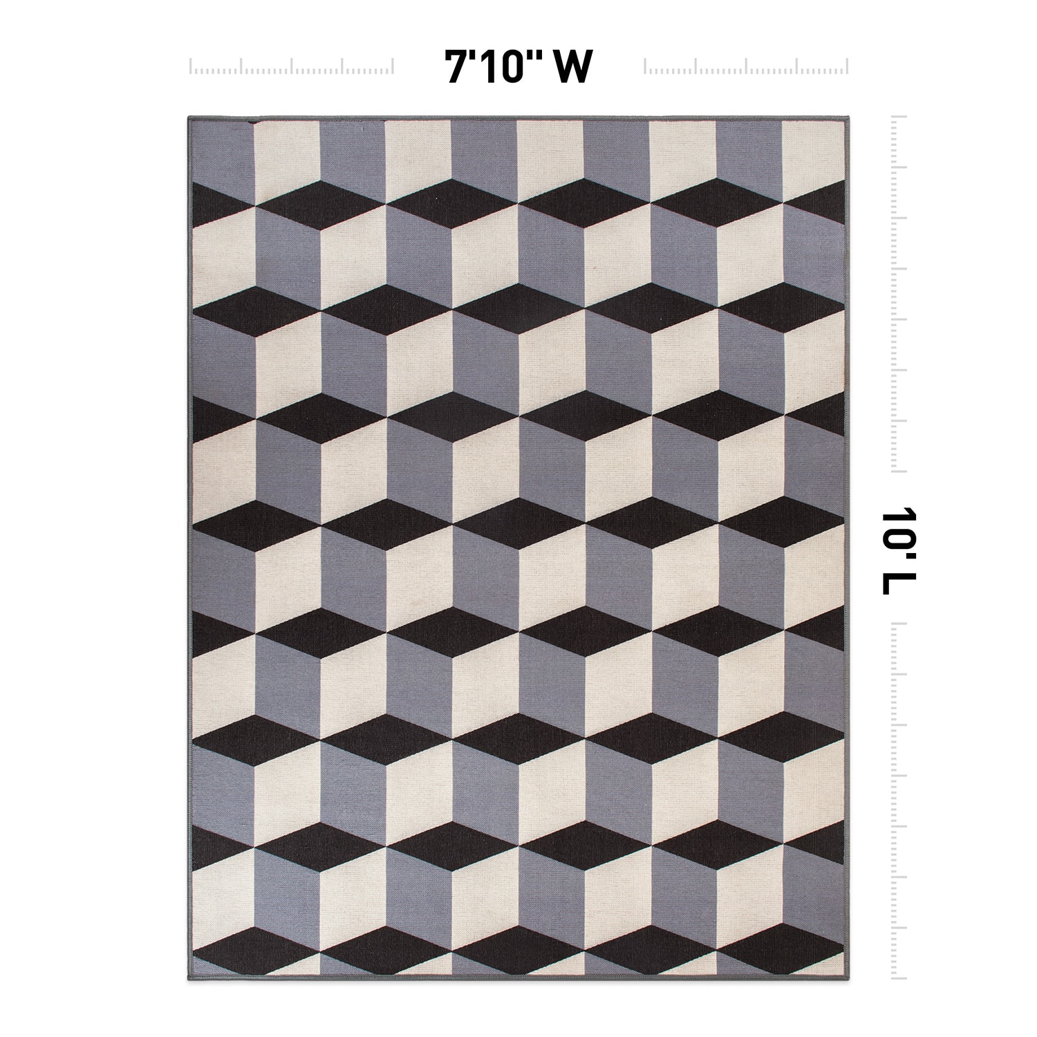 Gray Geometric Flatwoven Reversible Indoor/Outdoor Area Rug 8' x 10'