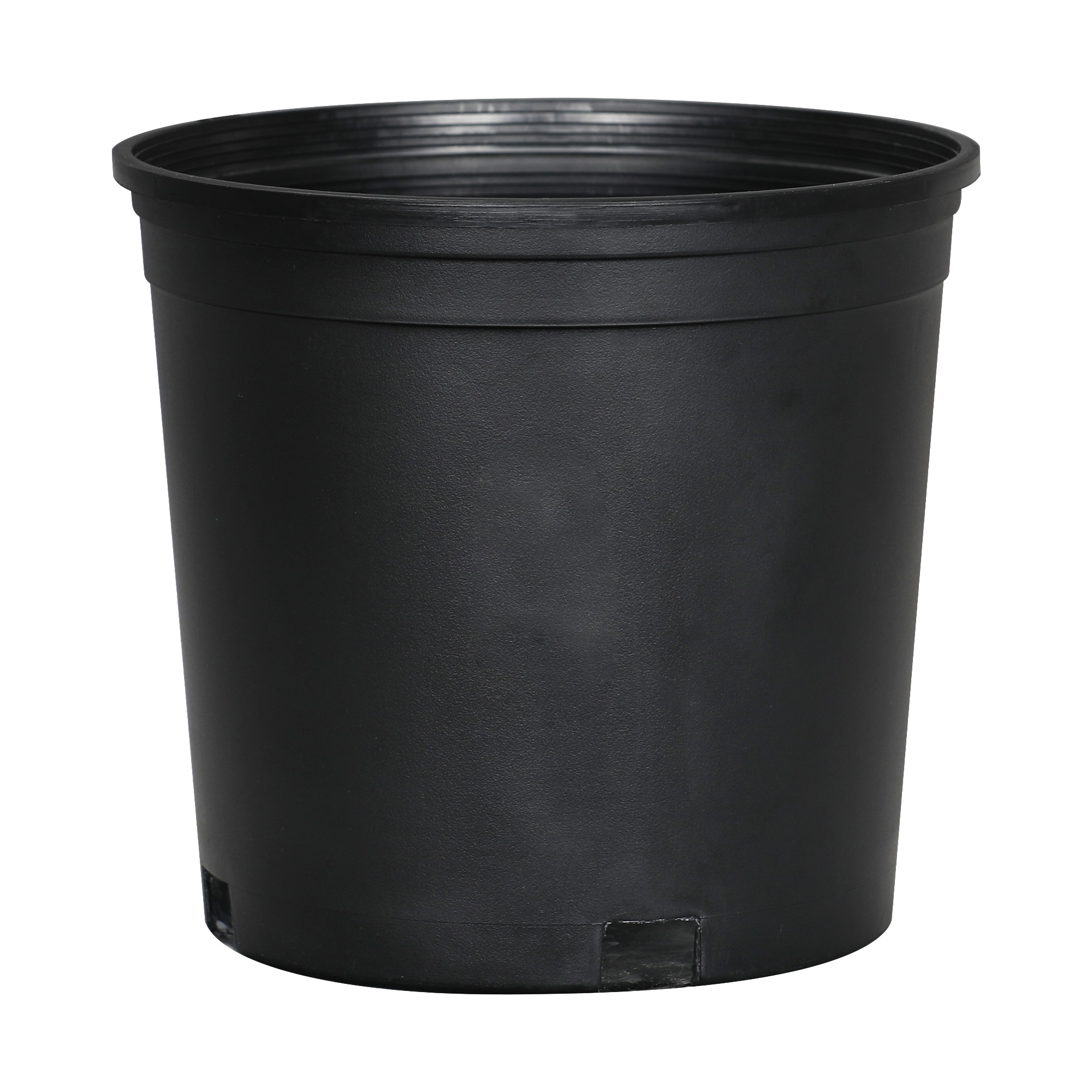 Style Selections MLH0409PKH Round 8.43-in W Small Black Resin Indoor/Outdoor Planter with Drainage Holes