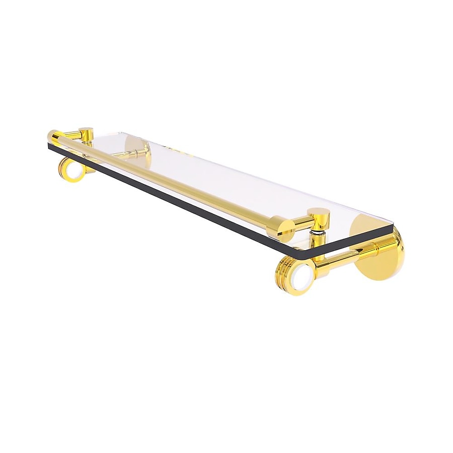Allied Brass Clearview Polished Brass 1-Tier Brass Wall Mount Bathroom Shelf Allied Brass Clearview Polished Brass 1-Tier Brass Wall Mount Bathroom Shelf