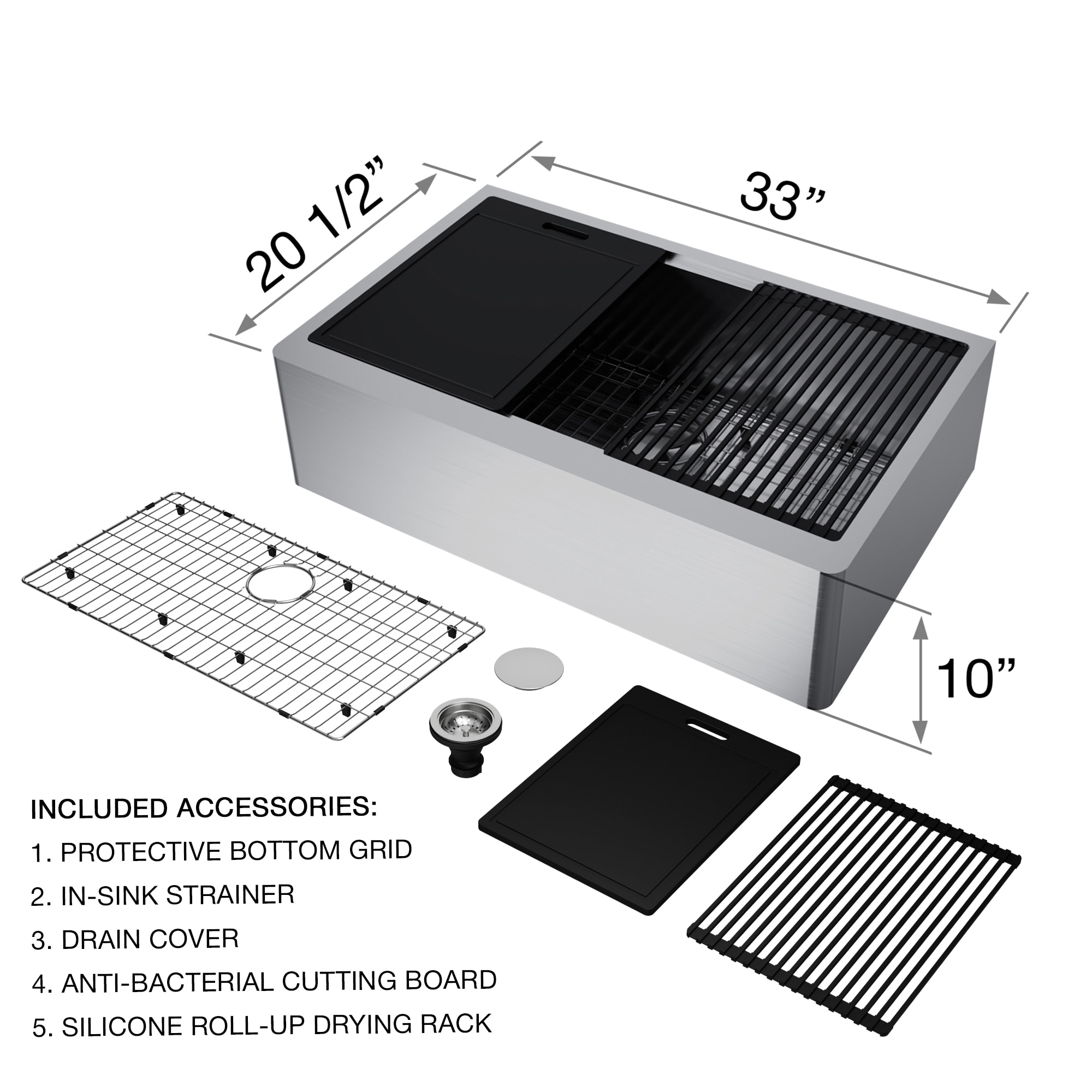 VIGO VGS3320FA Kitchen-Sinks - View #3