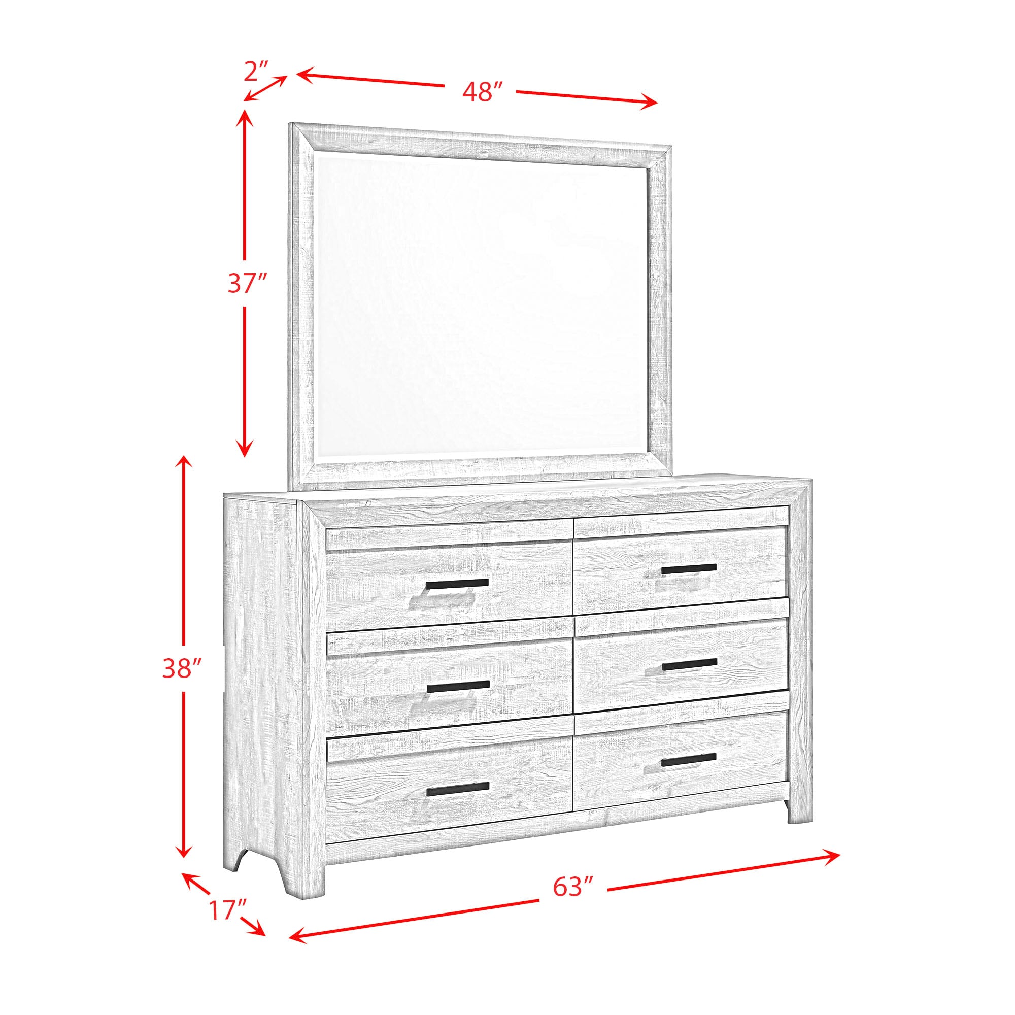 Keely Ash White Chevron Panel 5-Piece Bedroom Set
