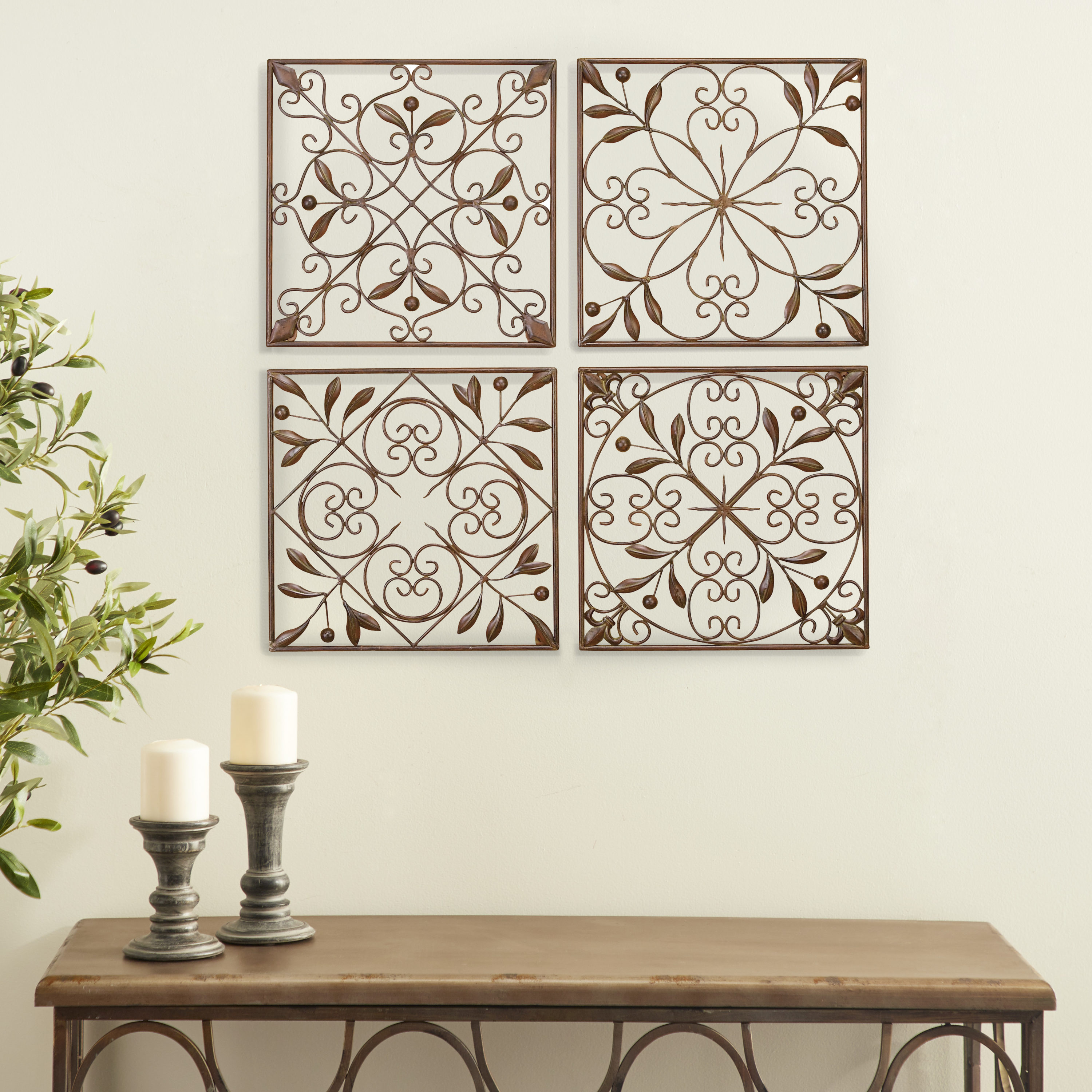 Grayson Lane Black 14-in H x 14-in W Abstract Metal Wall Panel in