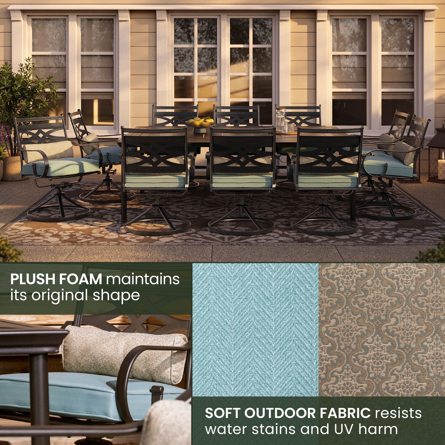 Hanover MCLRDN11PCSW10-BLU Patio-Dining-Sets - View #6