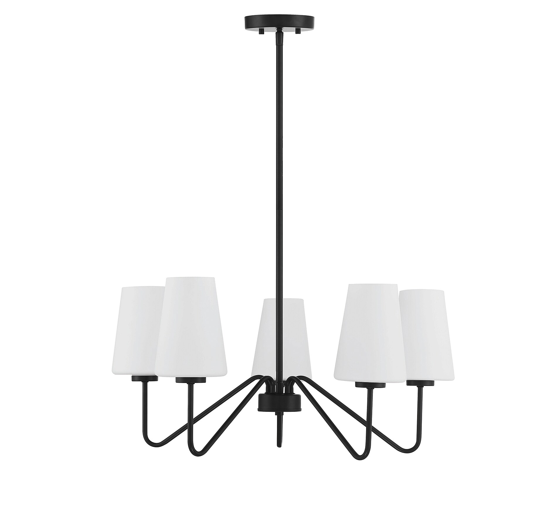 Meridian Lite Trends M10060MBK Meridian 5 -Light Matte Black Modern/contemporary For Use in Bedrooms, Dining Rooms, Foyers, Kitchens, Living Rooms Chandelier