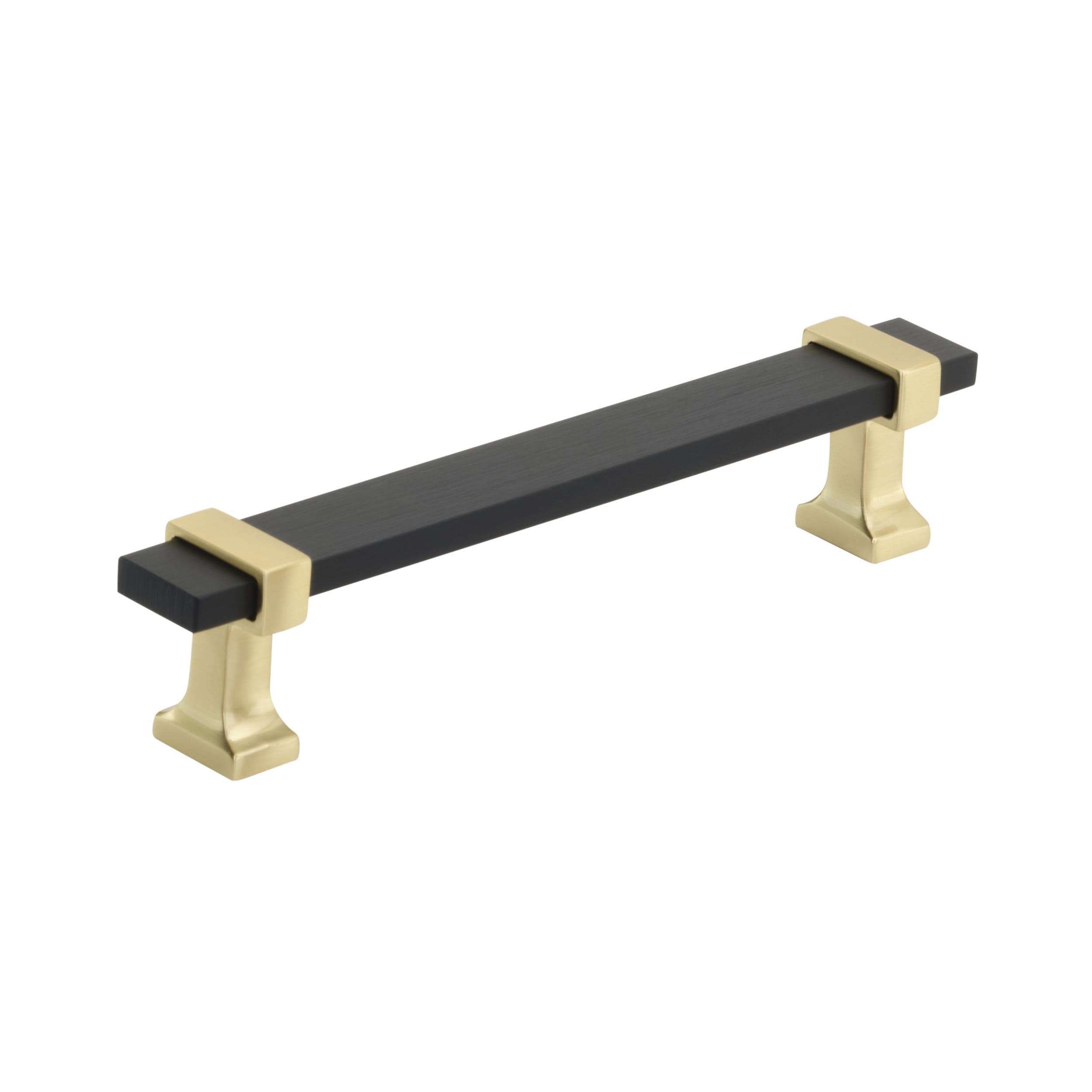 Amerock BP36682BMBBGL Overton 5-1/16-in , 128mm Center to Center Brushed Matte Black/Brushed Gold Cylindrical Bar