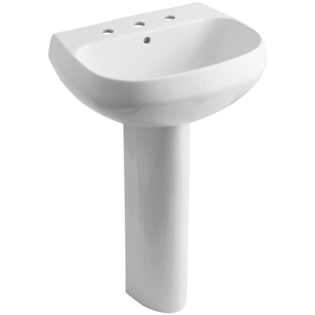 KOHLER Wellworth Vitreous China Pedestal in White KOHLER Wellworth Vitreous China Pedestal in White
