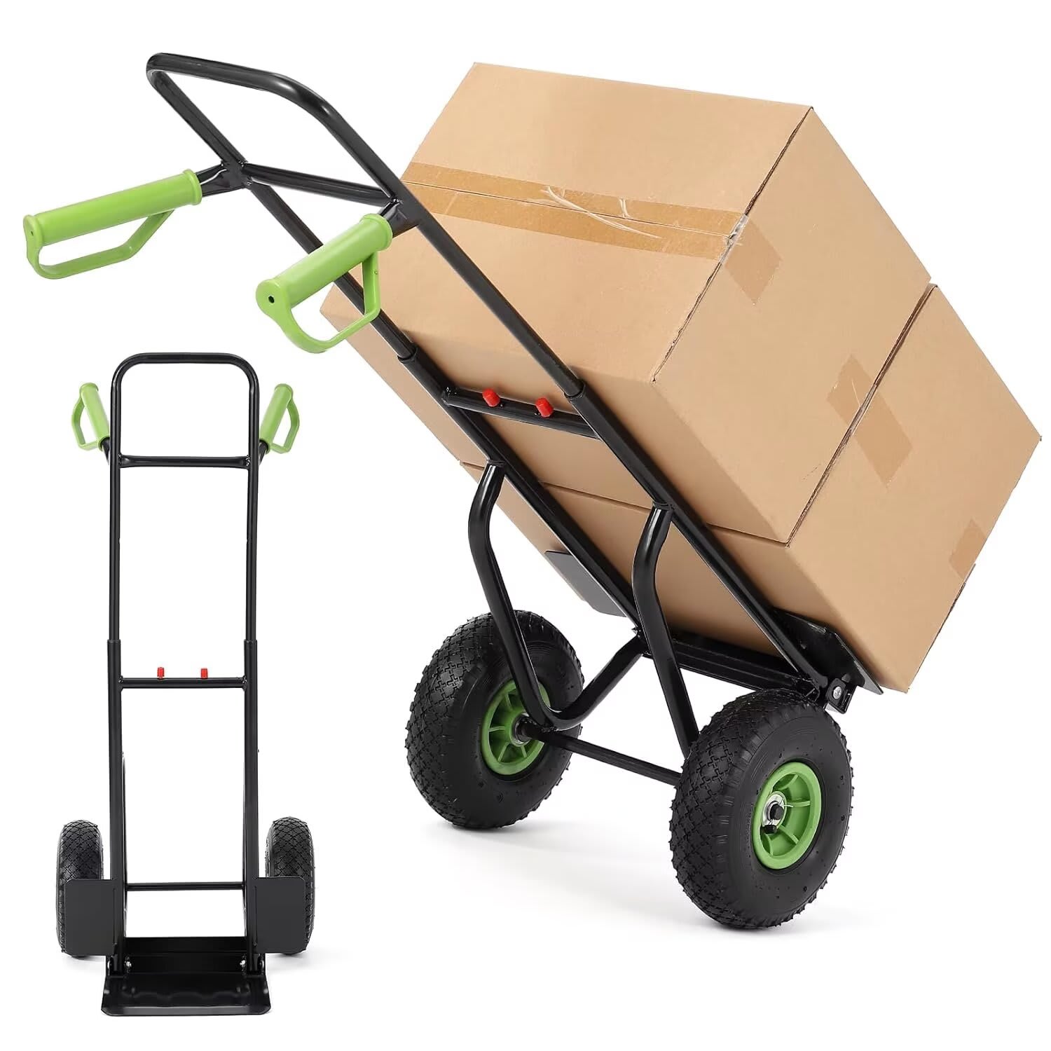 Qeetex 400lbs Hand Truck Dolly Heavy Duty Steel Dolly Cart with 10inch Rubber Tires and Telescoping Handle Moving Dolly Utility Hand Truck for Warehouse Supermarket Garage #JXNAG-PHO-16FV1WYF