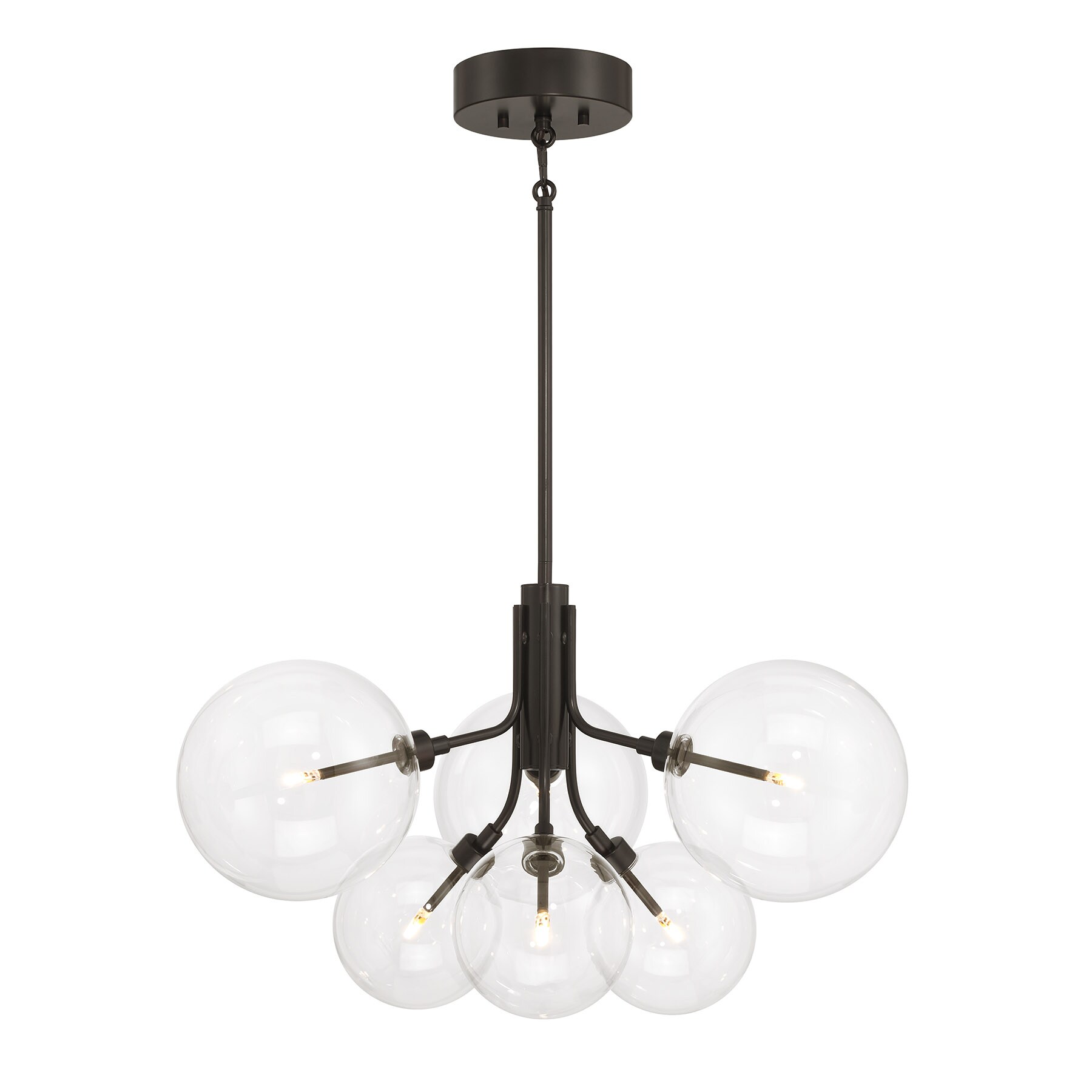 Meridian Lite Trends M100135ORB Meridian 6 -Light Antique Bronze Modern/contemporary For Use in Bedrooms, Dining Rooms, Foyers, Kitchens, Living Rooms Chandelier