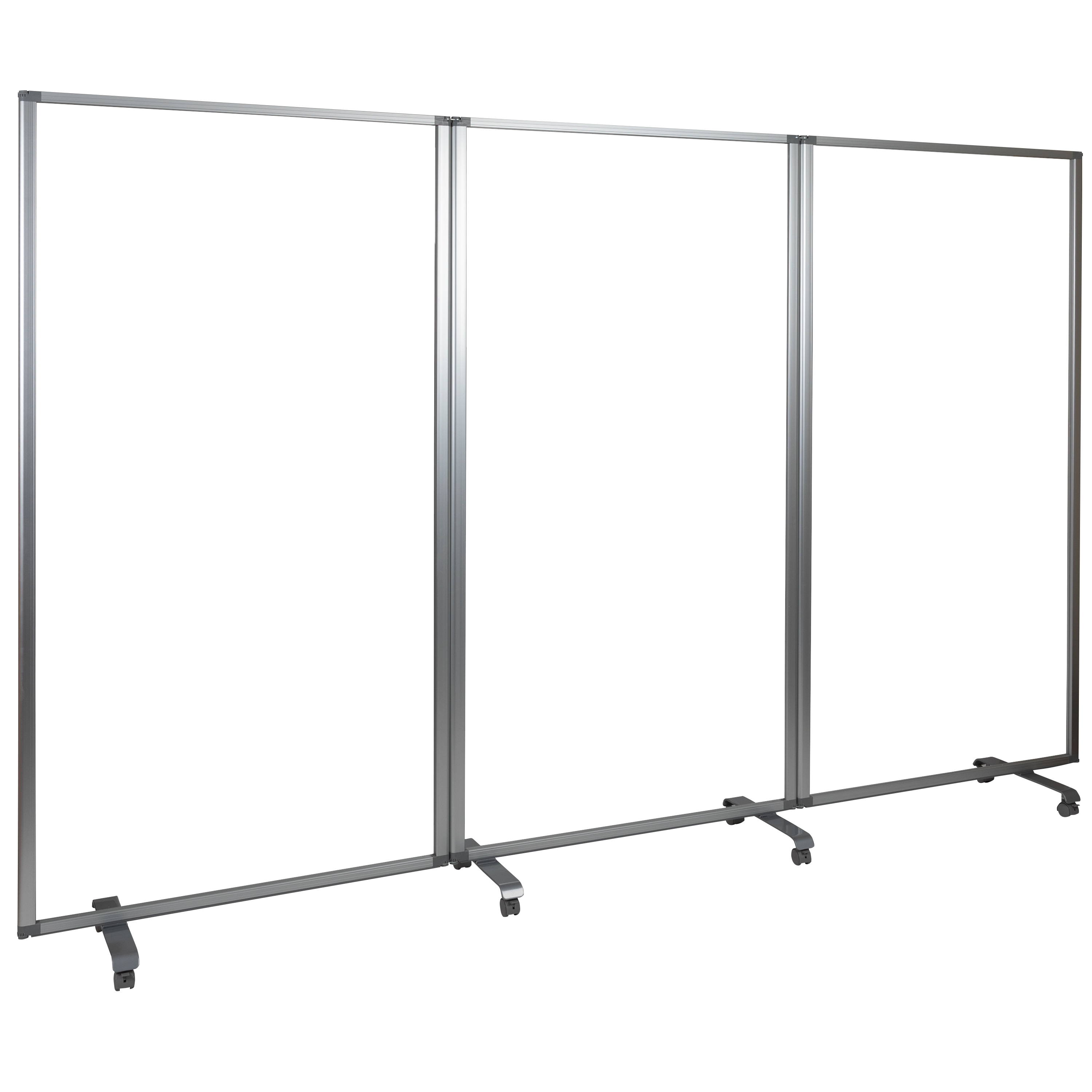 Clear Acrylic Mobile Room Divider with Lockable Casters