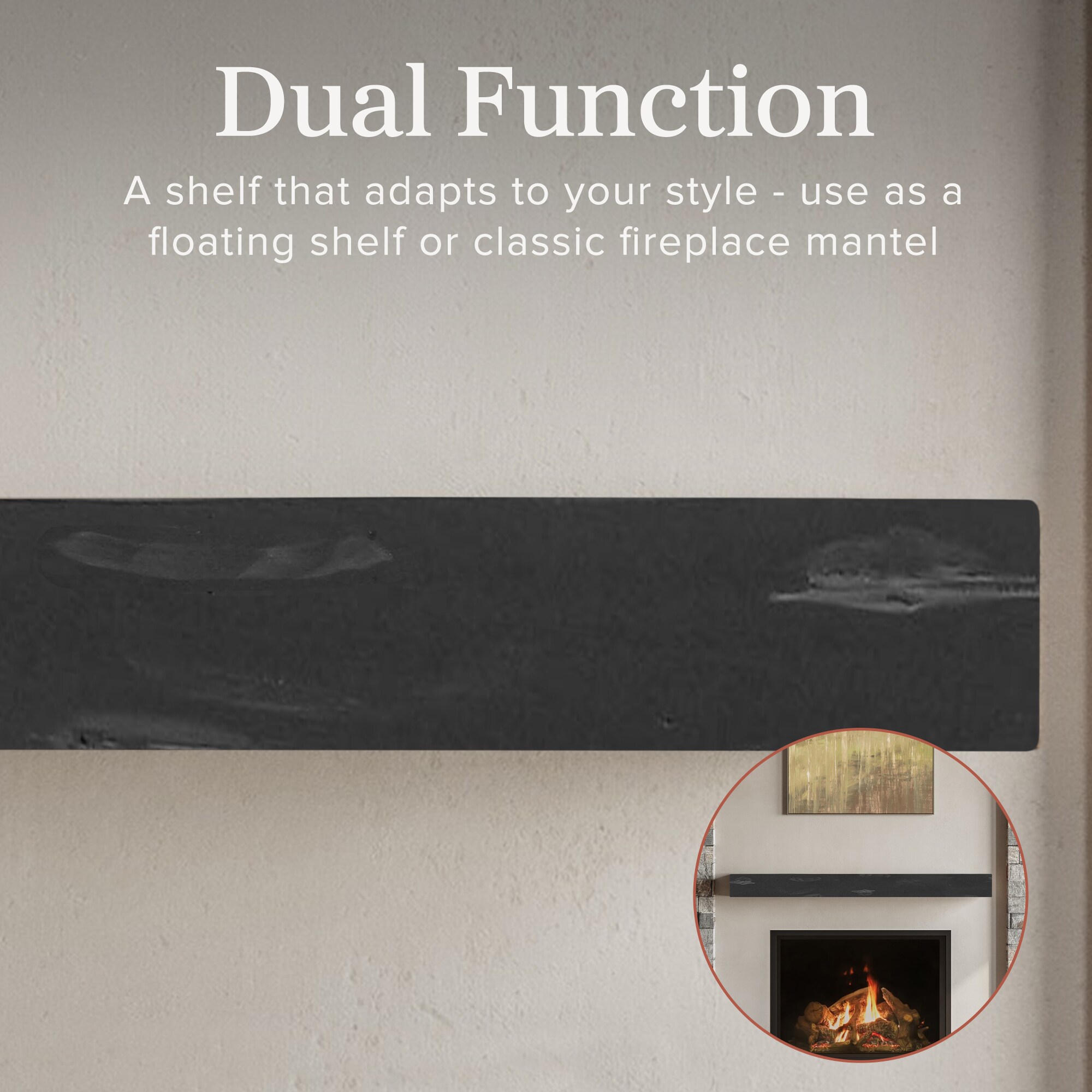Mantels Direct DAKOTA-60X3-SBL Mantel-Shelves - View #4