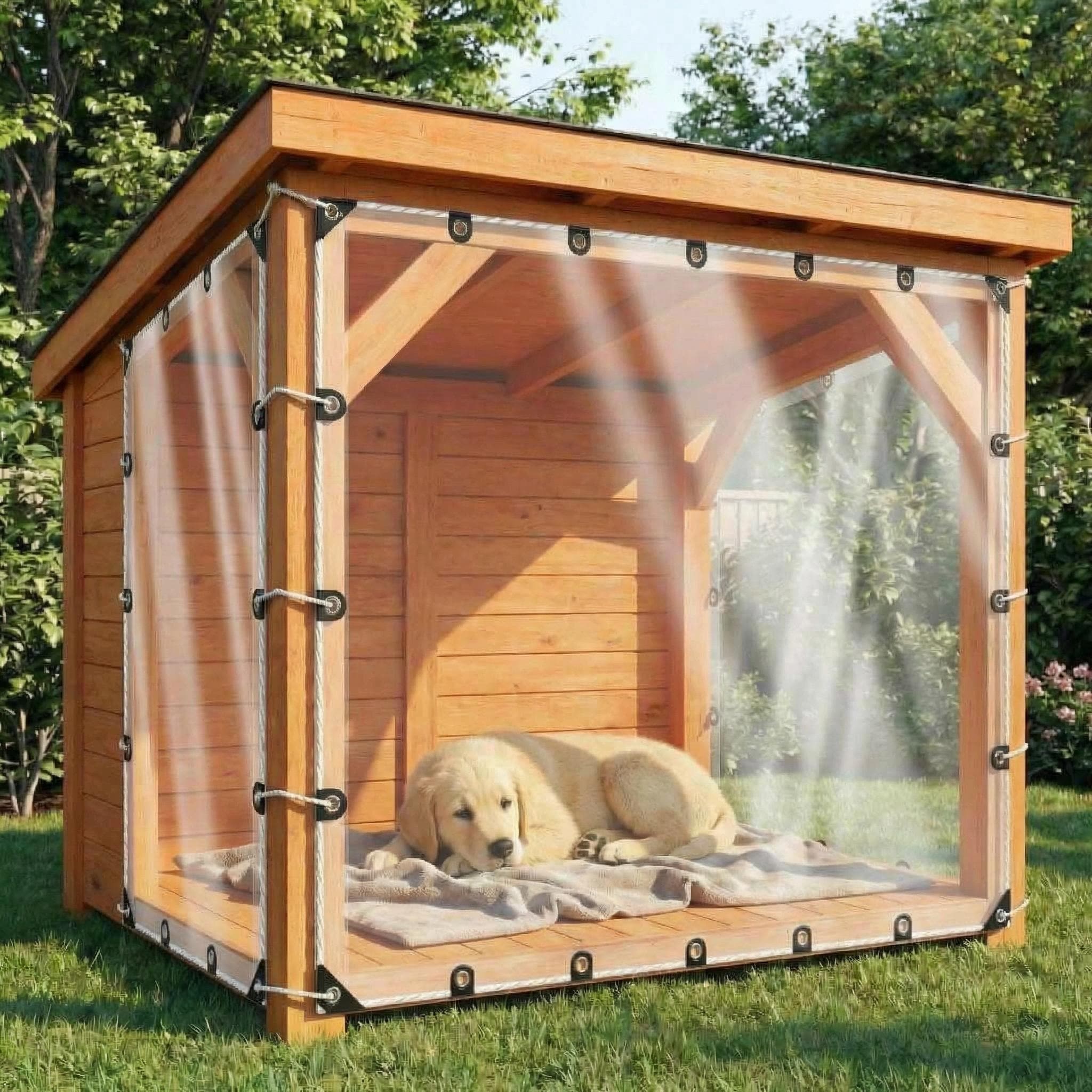 Garvee 10x12 Clear Heavy Duty PVC Tarp 14Mil Waterproof Transparent Cover #05BPV-YHWASFVY0-QM