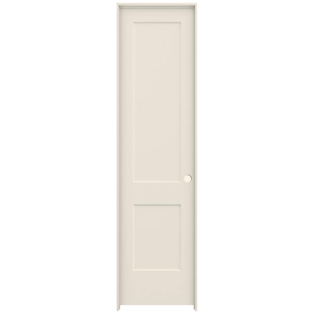 JELD-WEN JW226100860 24-in x 96-in Primed Hollow core 2-panel square Left hand Smooth Primed Molded composite Flat Jamb Single Prehung Interior Door