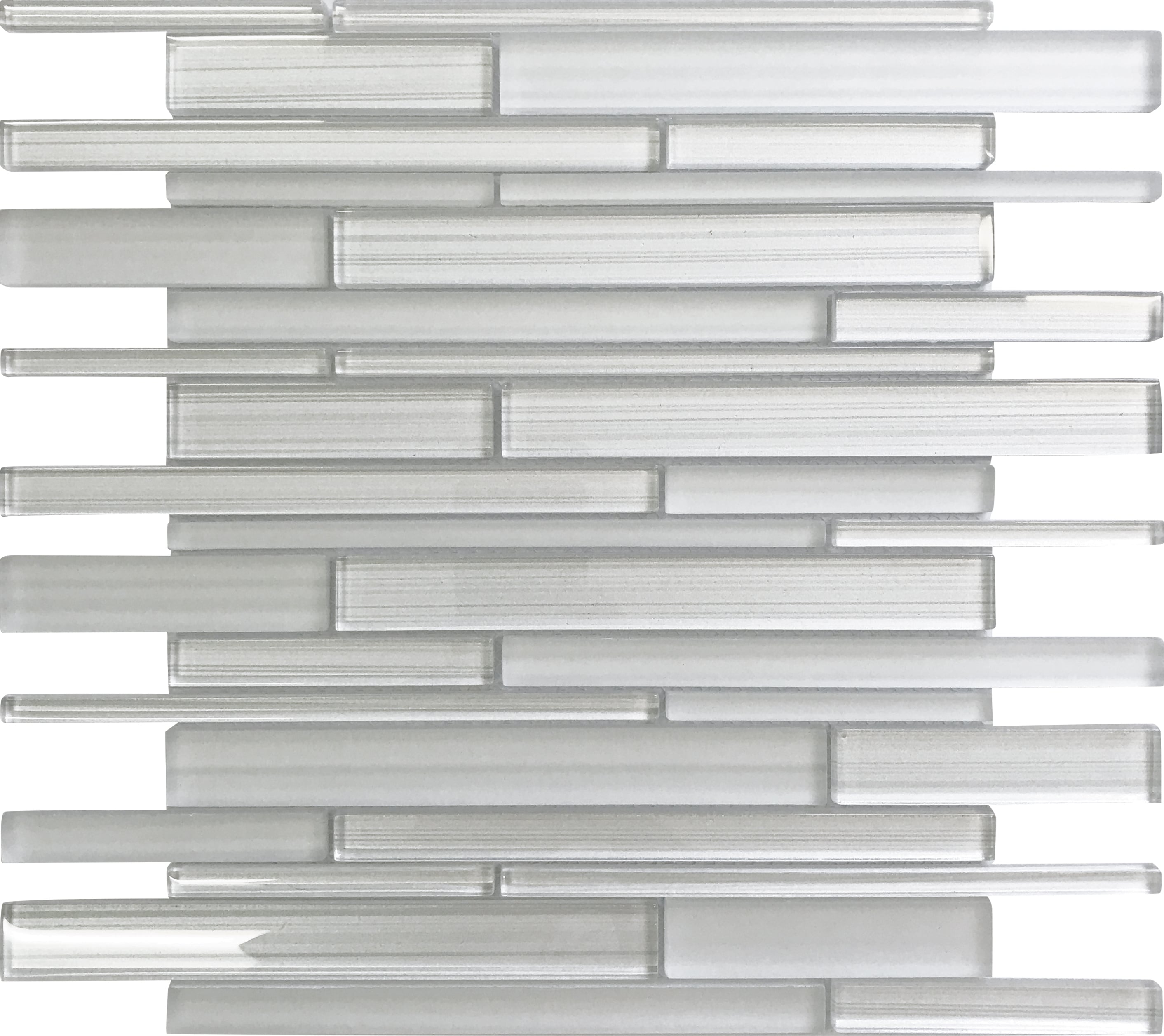 Apollo Tile APLICL8804A Glacier White 12-in x 12-in Honed Glass Patterned Linear Mosaic Floor and Wall Tile ( 5-sq ft Carton )