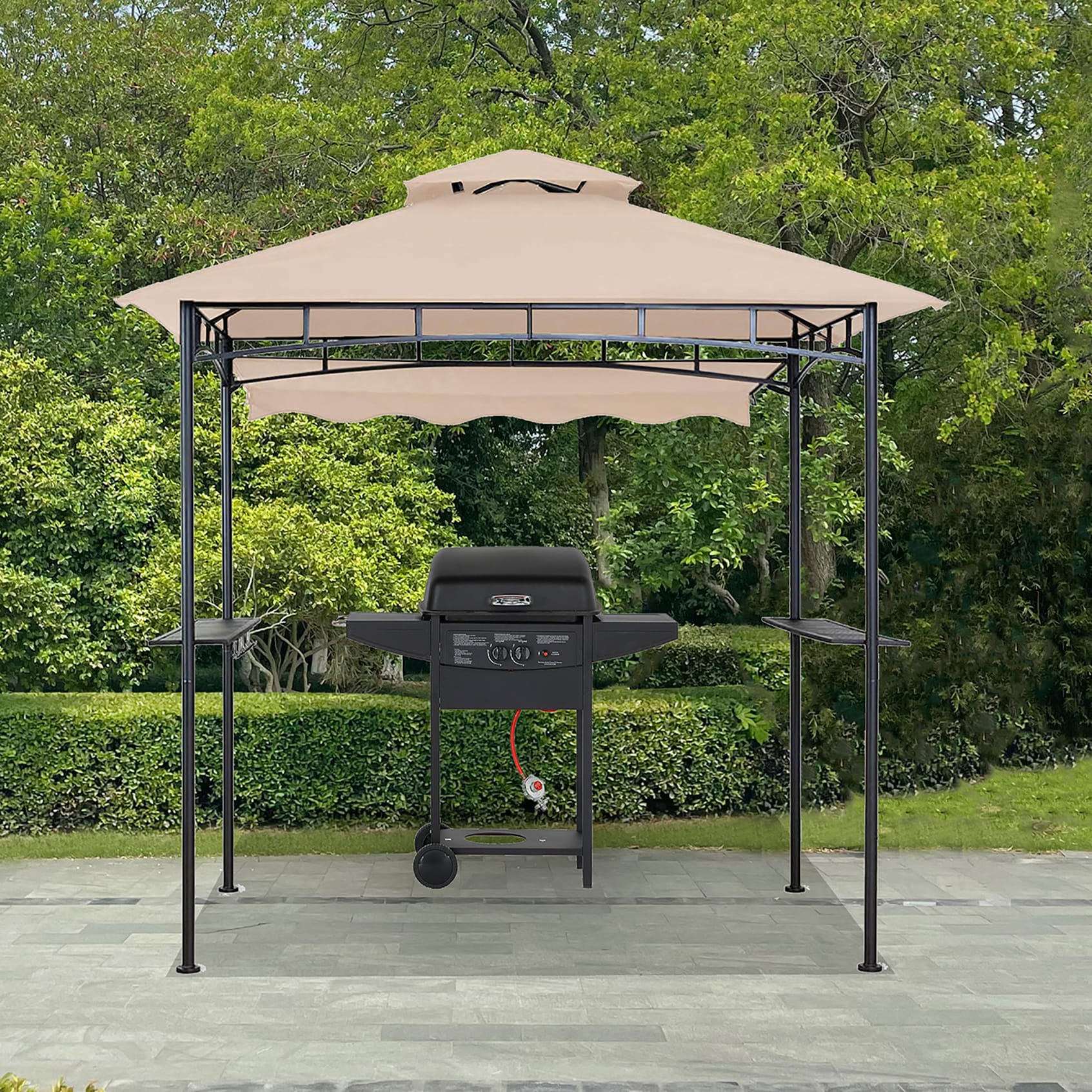 StarEcho 8-ft x 8-ft Grill Gazebo Large awning Square Powder Coating ...