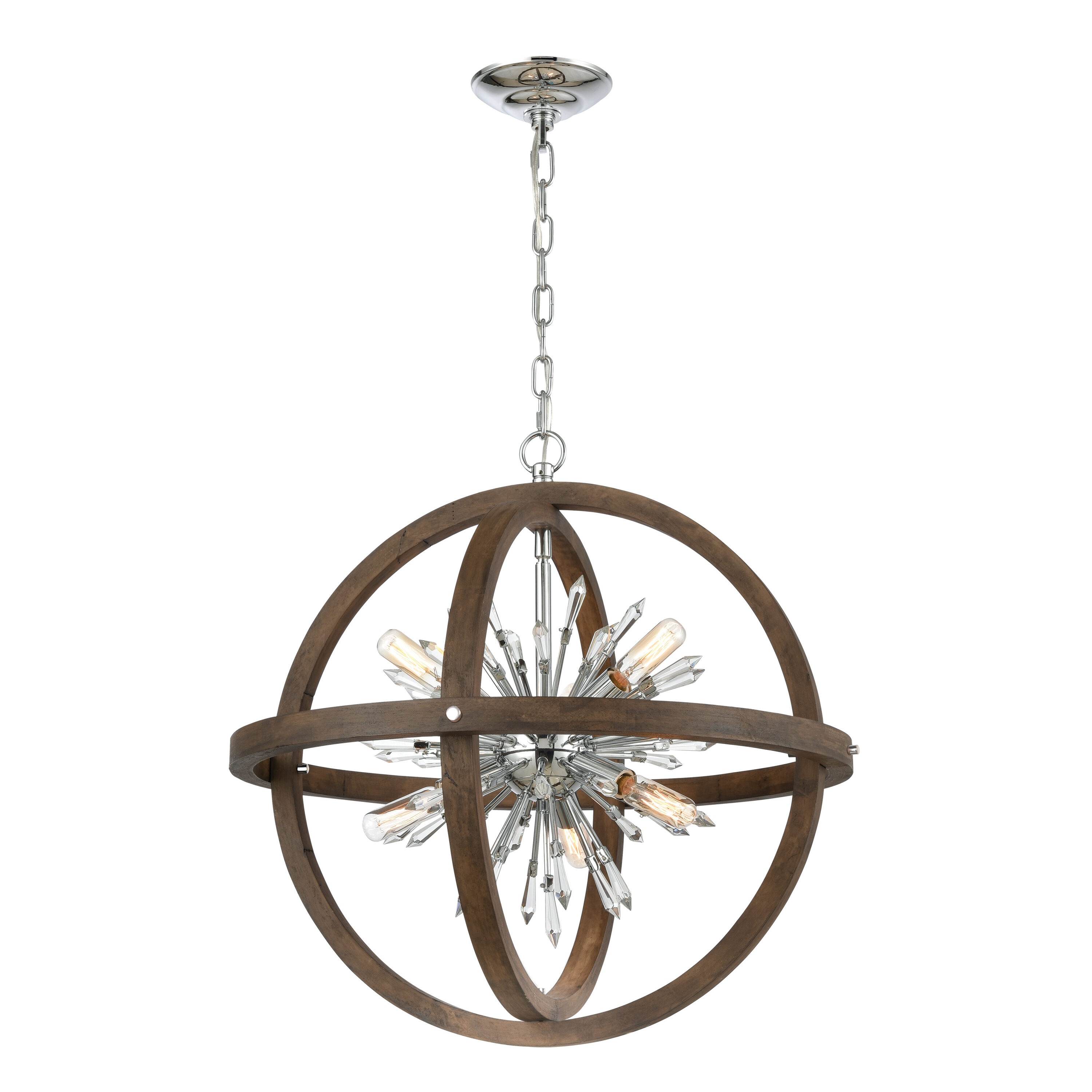 Westmore by ELK Lighting LW-20240605160 English  10 -Light Aged Fir Transitional Geometric Hanging Pendant light