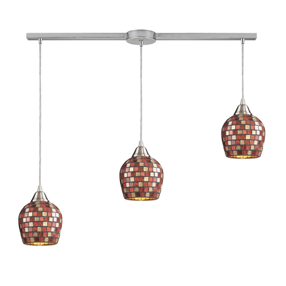 Red Transitional Dome Pendant Light