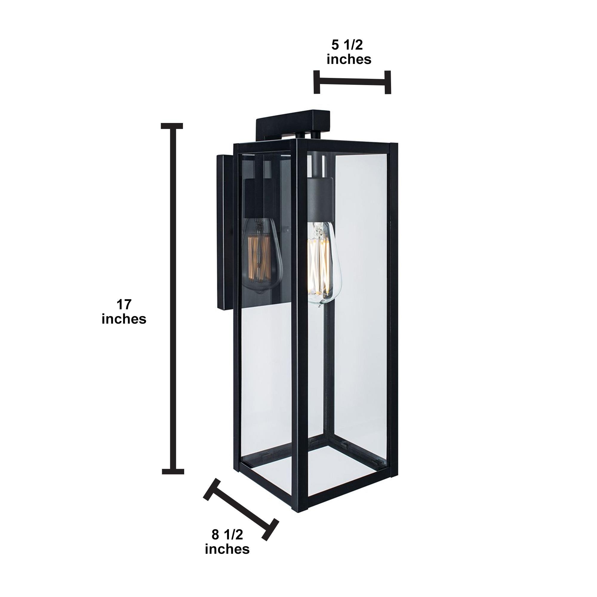 Dimmable Matte Black Tempered Glass Direct Wired Sconce