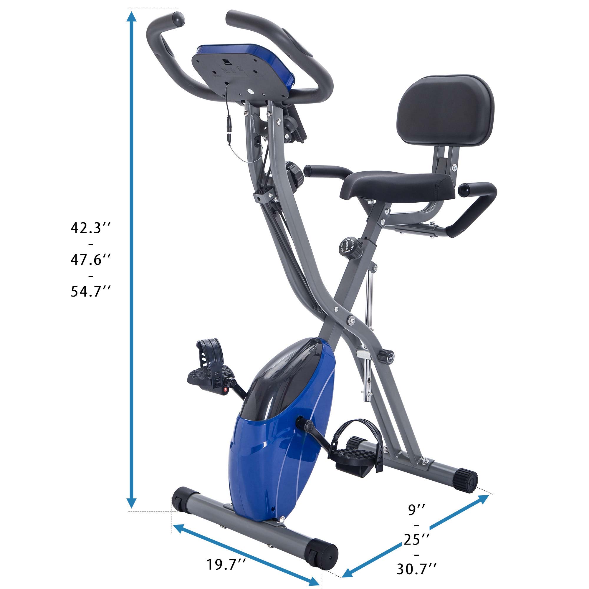 CASAINC Folding Exercise Bike Friction Upright Cycle Foldable Exercise ...