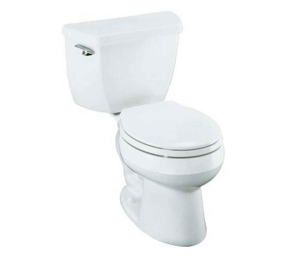 KOHLER 3577-T-0 Wellworth White Round Standard Height 2-piece WaterSense Toilet 12-in Rough-In 1.28-GPF