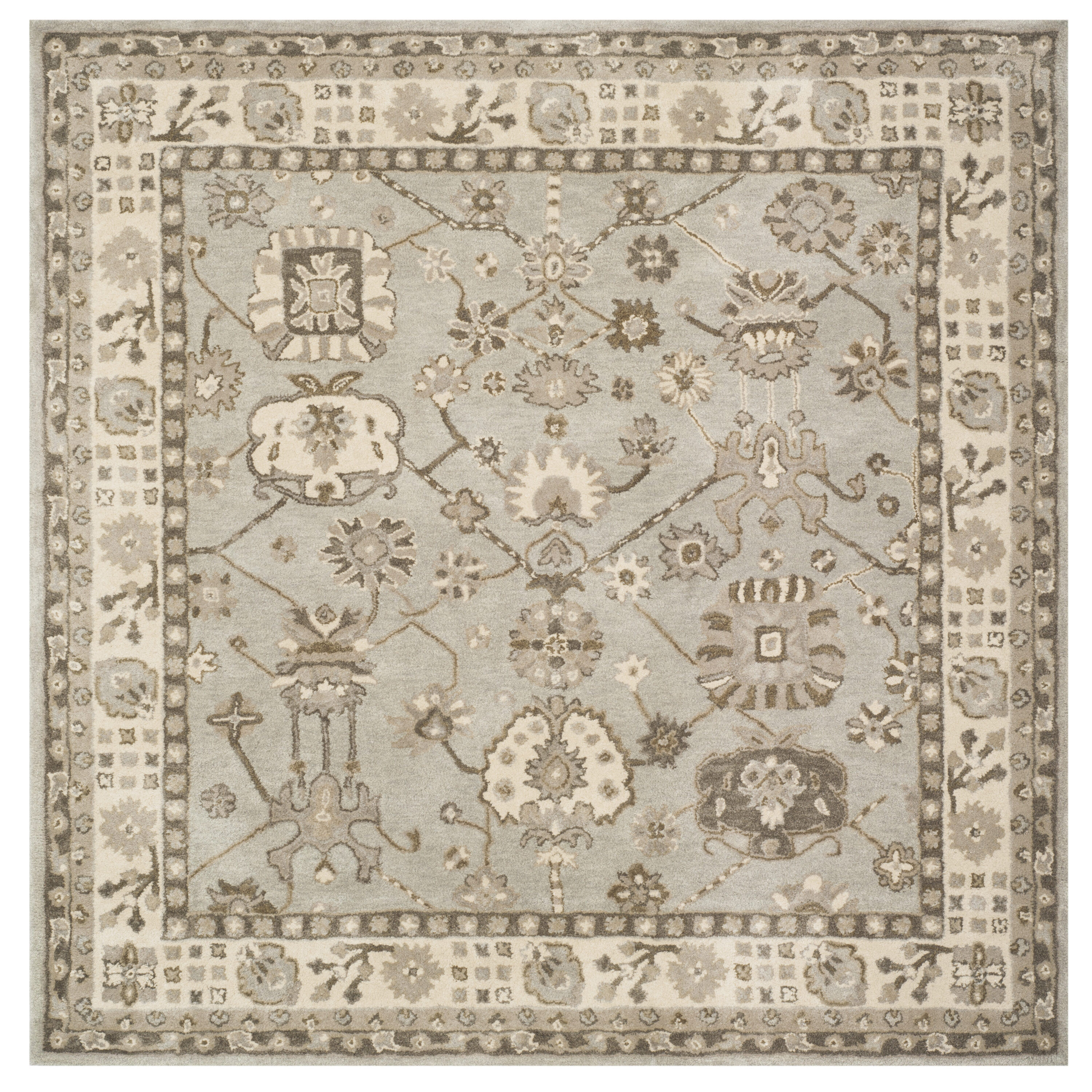 Safavieh - Royalty 633A Silver Cream 7 x 7 Square Area rug