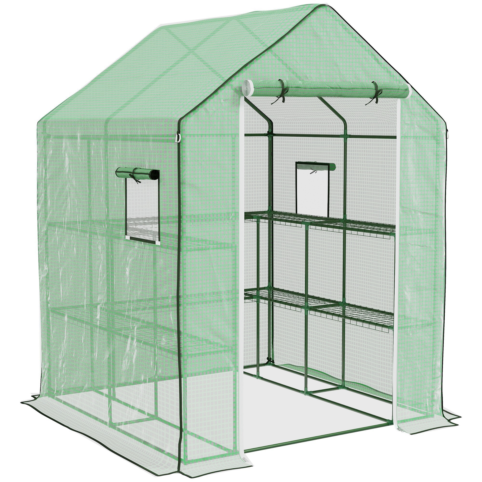 Maocao Hoom - 4.58-ft L x 4.68-ft W x 6.22-ft H Green Pop-up Greenhouse