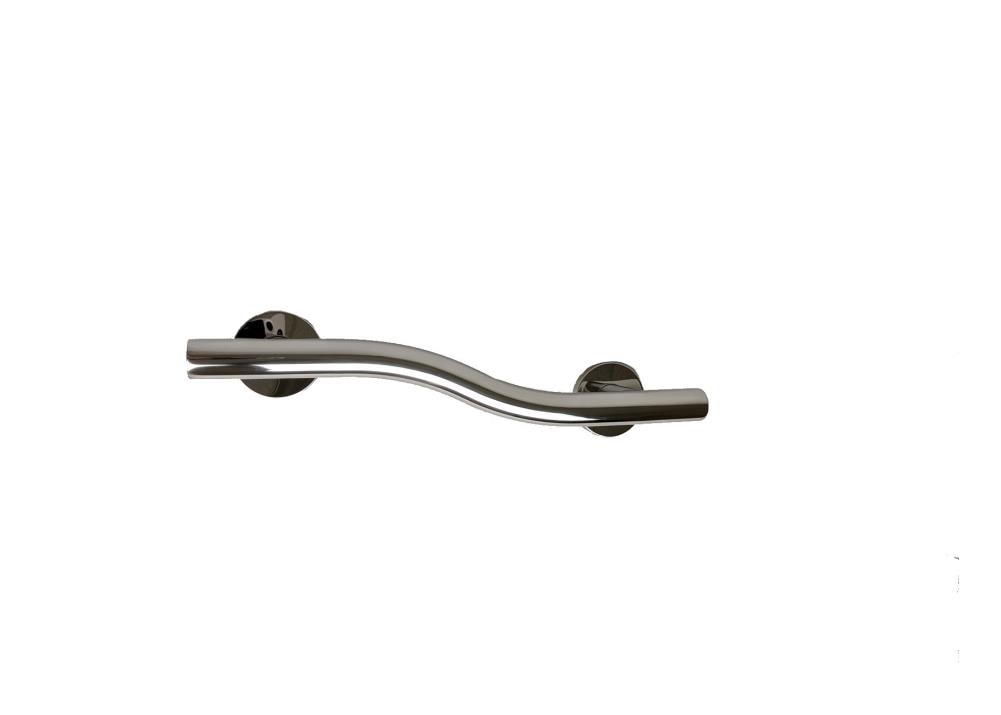 CSI Bathware BAR-WR24-TW-125-PO Wave shaped 20-in Polished Stainless Wall Mount ADA Compliant Grab Bar (500-lb Weight Capacity)