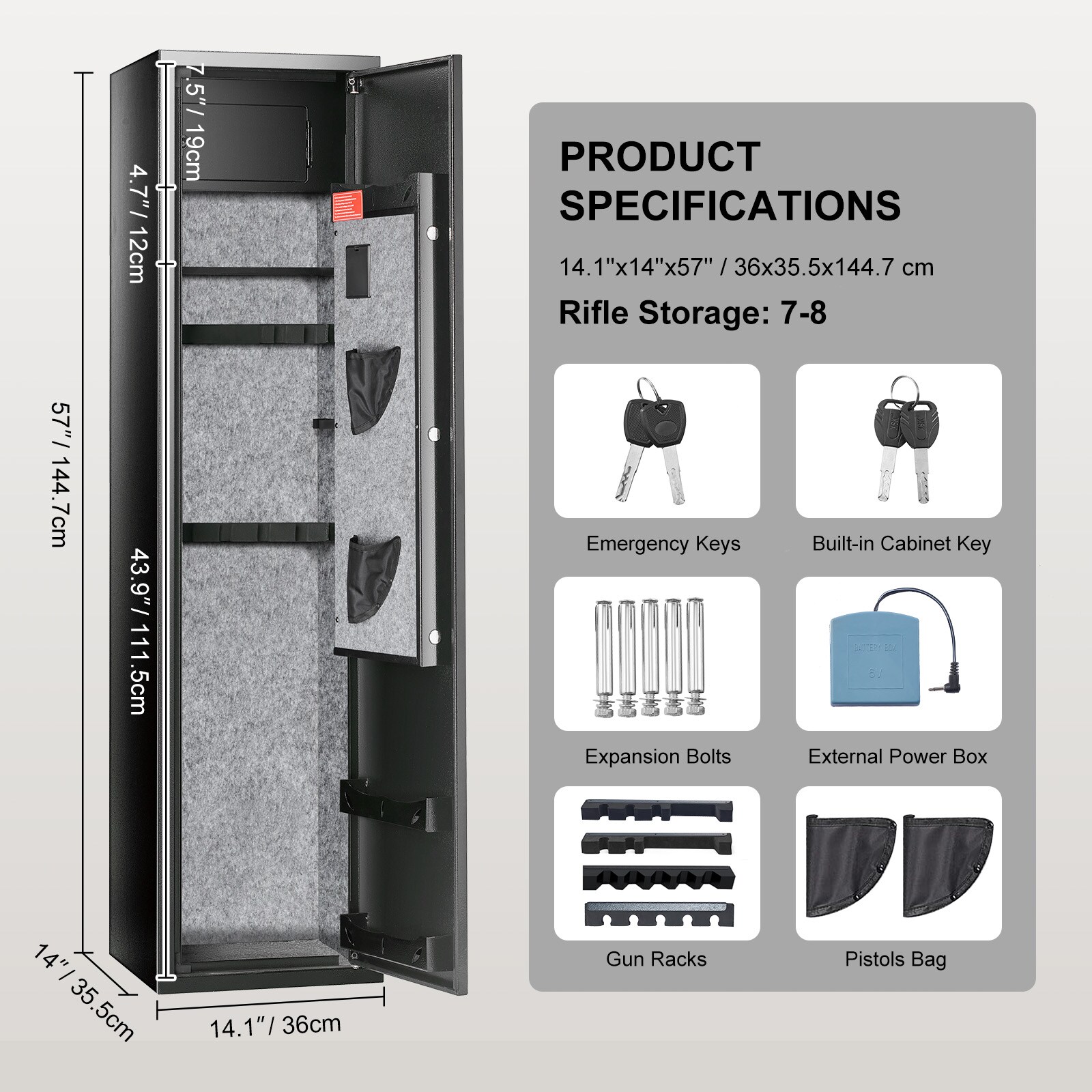 Biometric Digital Steel Gun Safe with Fingerprint Lock