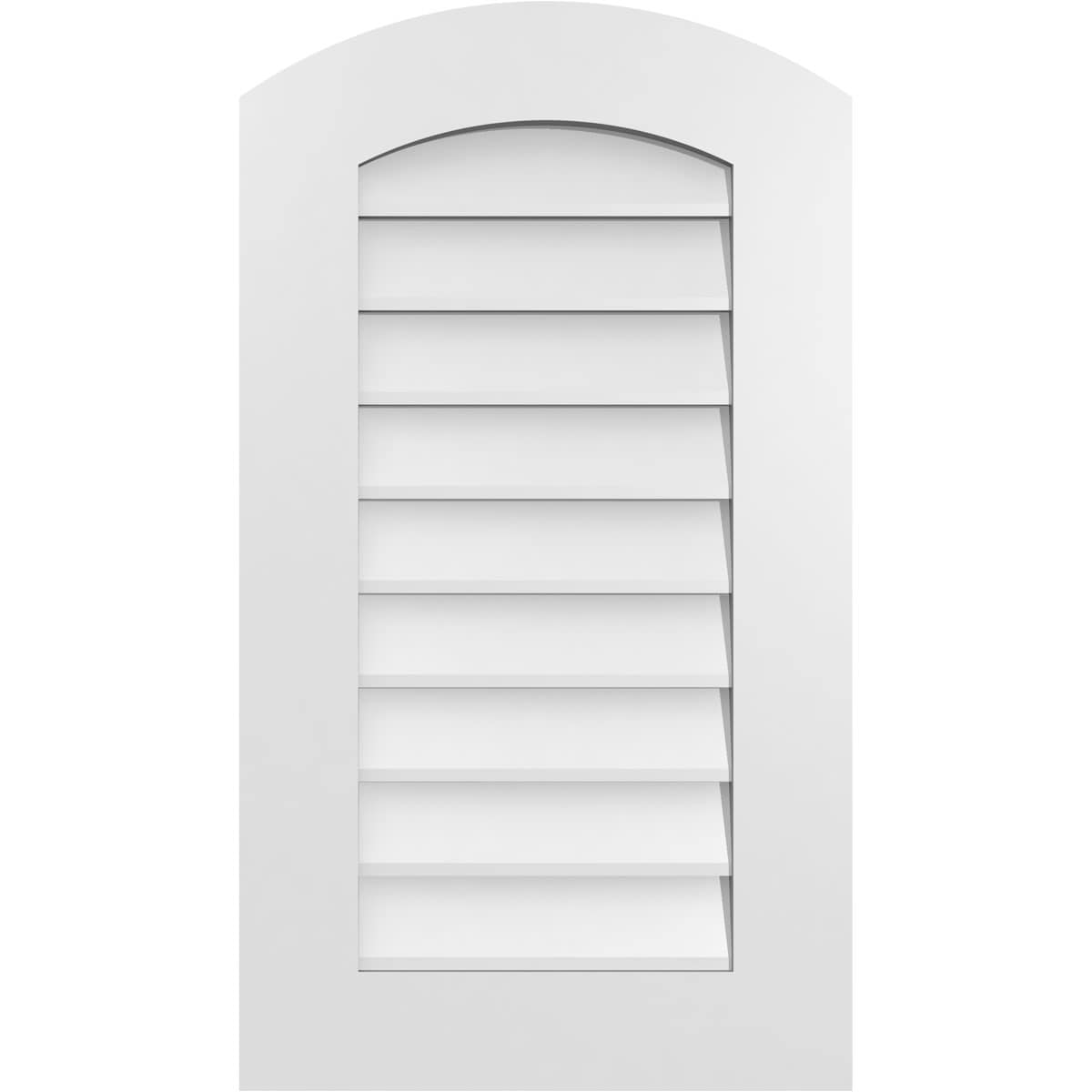 Ekena Millwork GVPAR18X3201SN 18-Inches x 32-Inches Off-white Round top PVC Gable Louver Vent