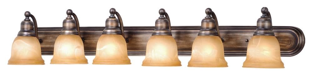 Cascadia LS-VLD106PZ Lasalle 48-in 6 -Light Bronze Transitional Vanity light