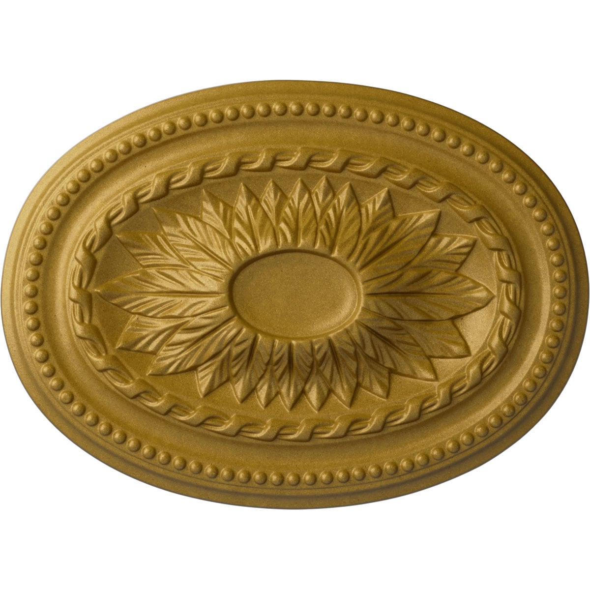 Ekena Millwork CM18SAPGS Saverne 13.5-in W x 18.5-in L Painted Pharaohs Gold Polyurethane Whole Ceiling Medallion