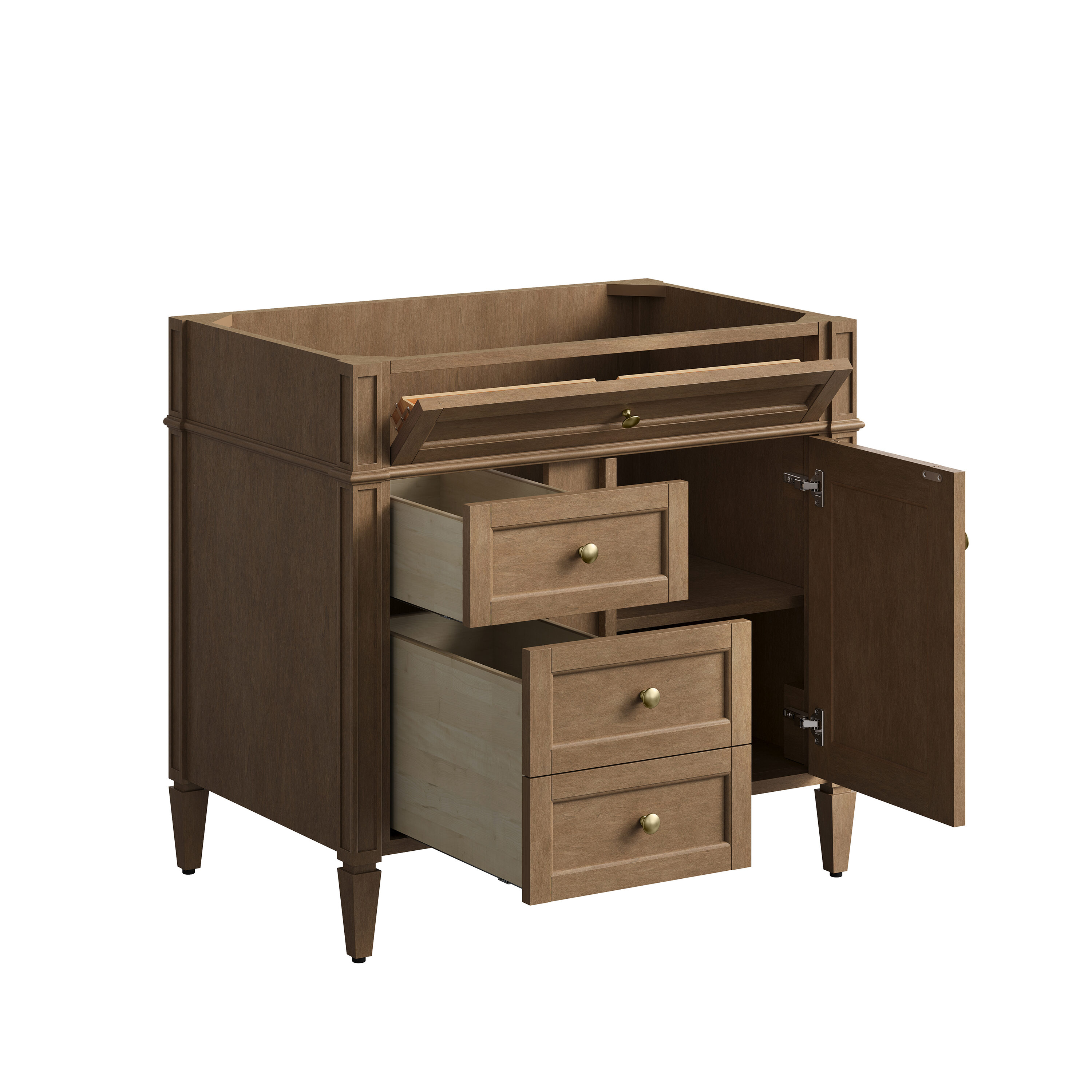 James Martin Vanities Brittany 36-in Pecan Bathroom Vanity Base Cabinet without Top